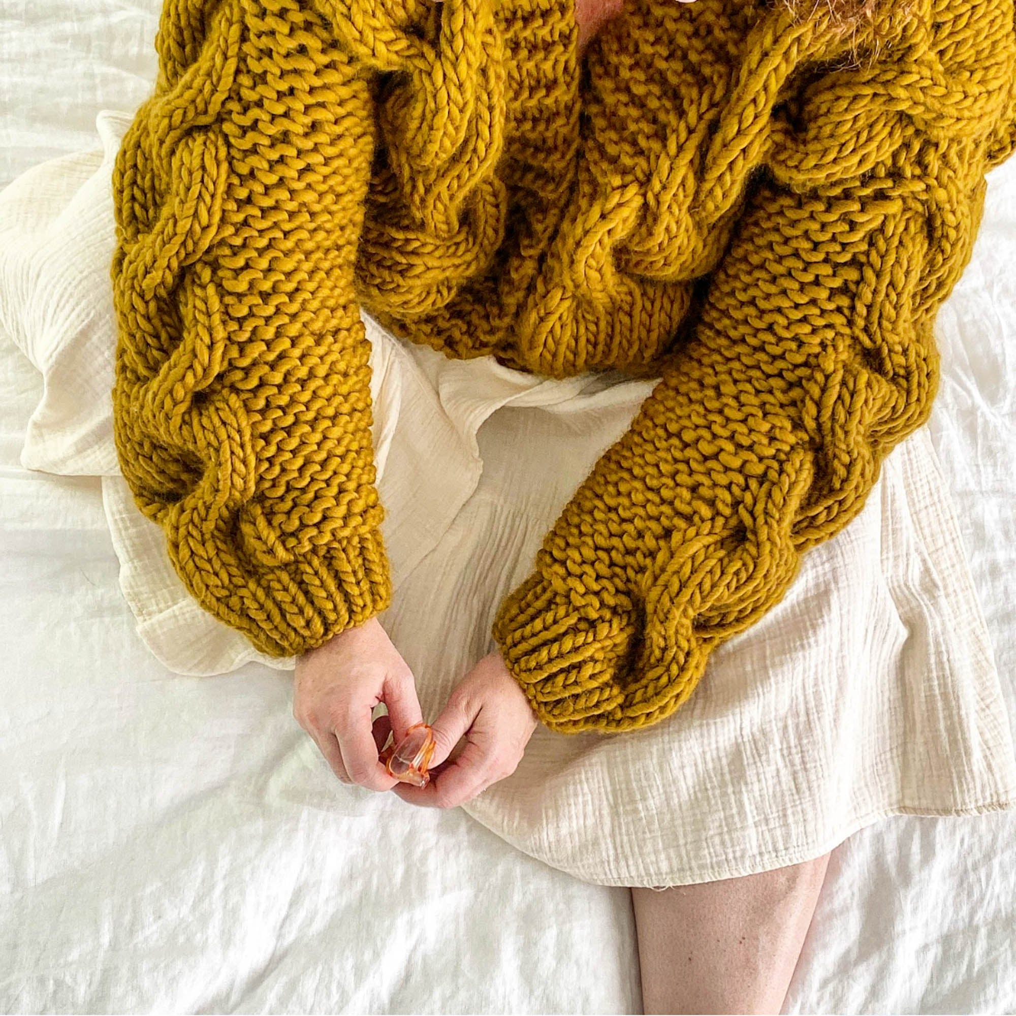 Knit Cable Bomber Sweater With Pockets