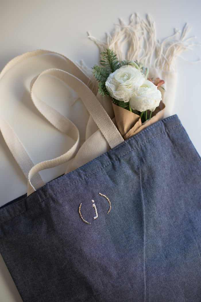 Embroidered Monogram Tote Bag DIY
