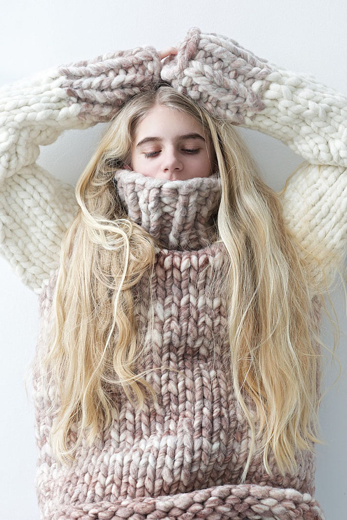 Chunky Merino Wool Sweater Oversized Women Jumper Loose Knit 