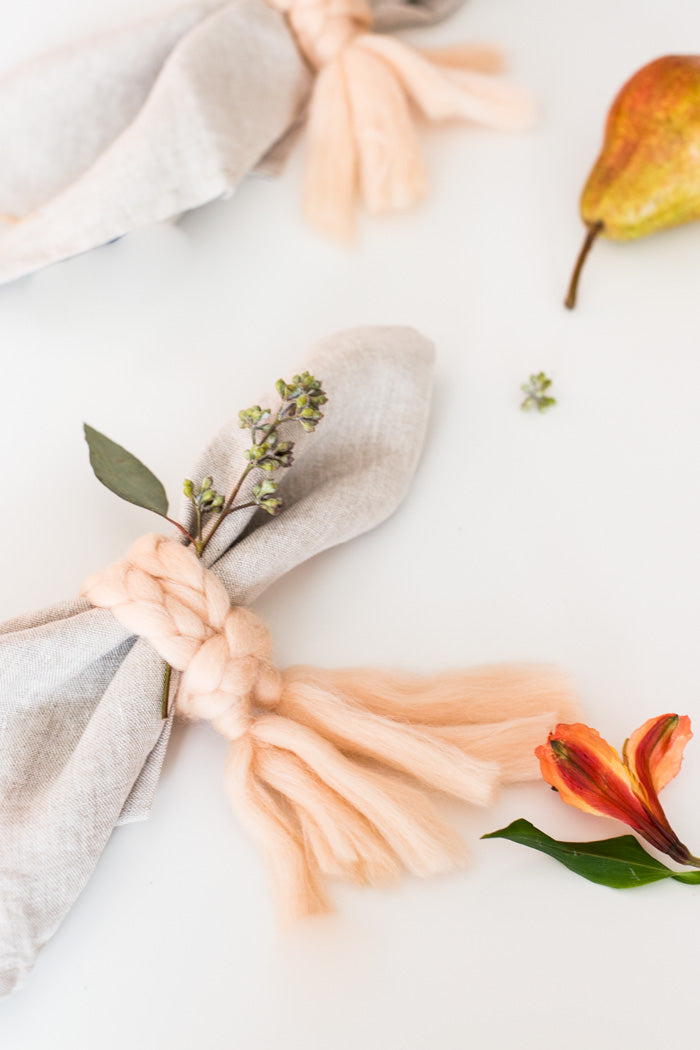 No-Sew Braided Yarn Napkin Rings