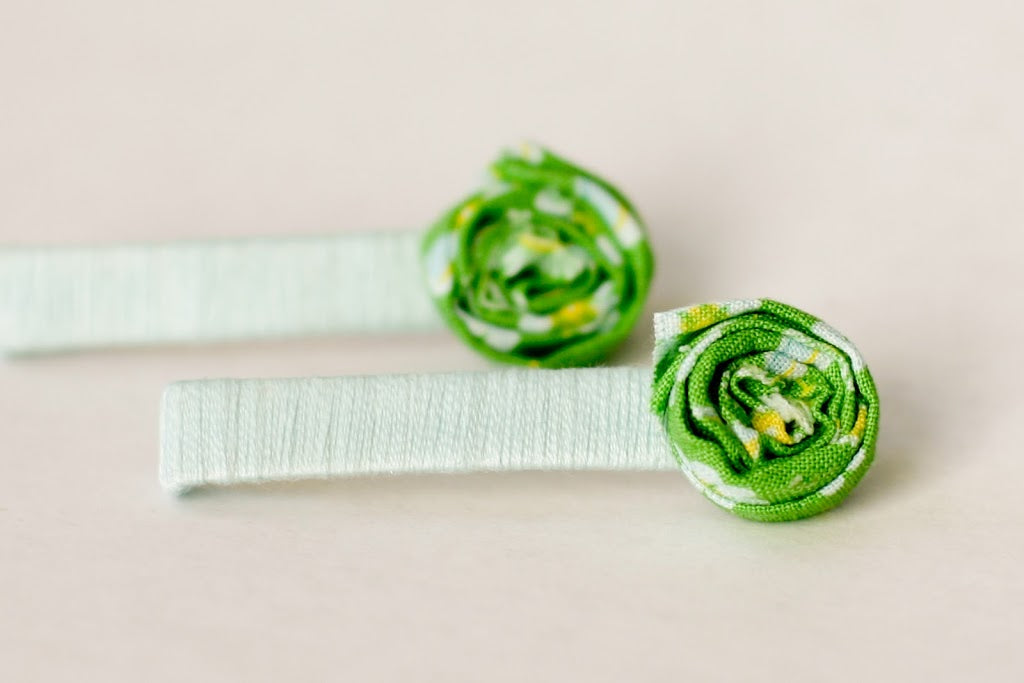 Day 14: Rose Barrettes - a diy hair accessory