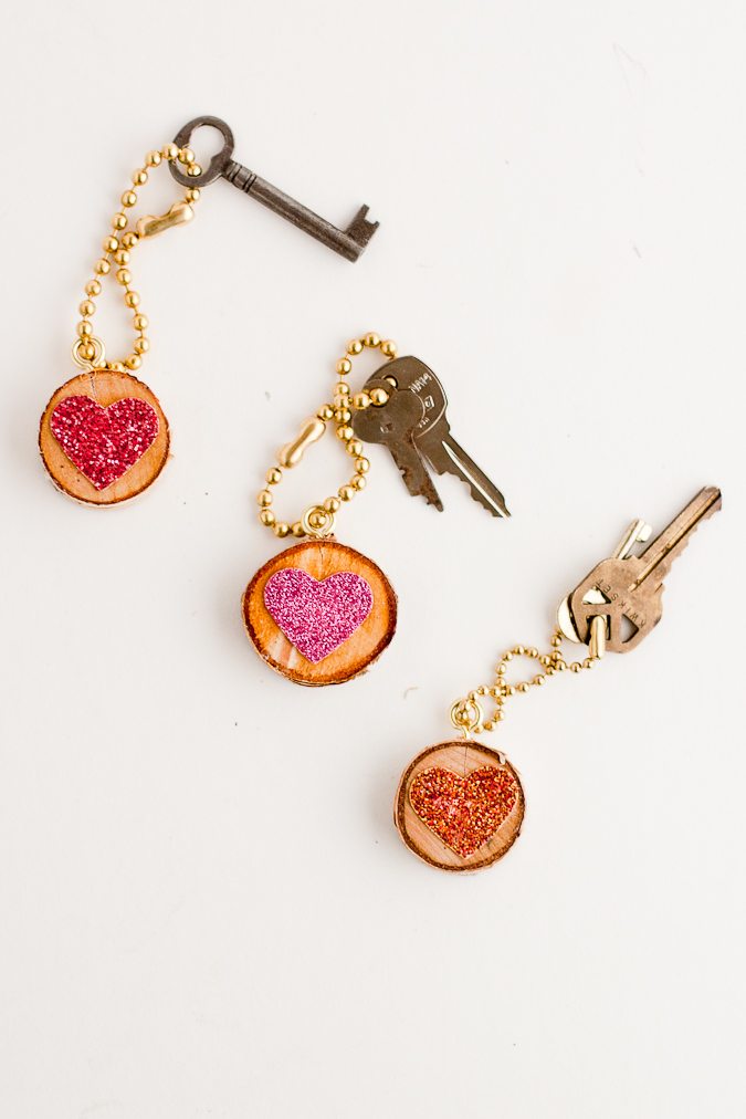 Glitter Heart Key Chain DIY