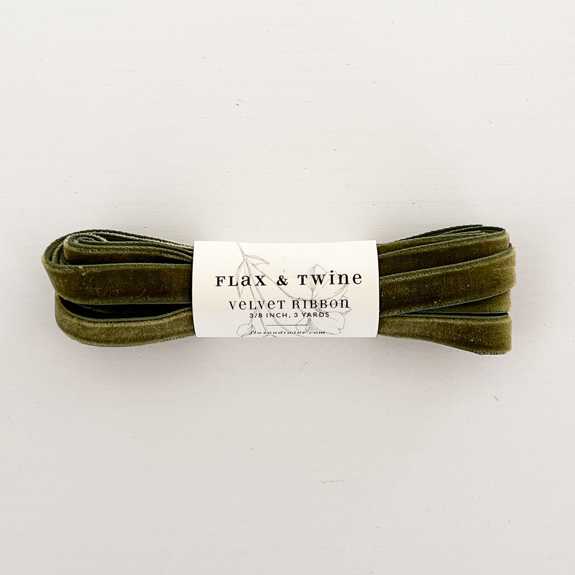 Flax & Twine 3/8" Velvet Ribbon