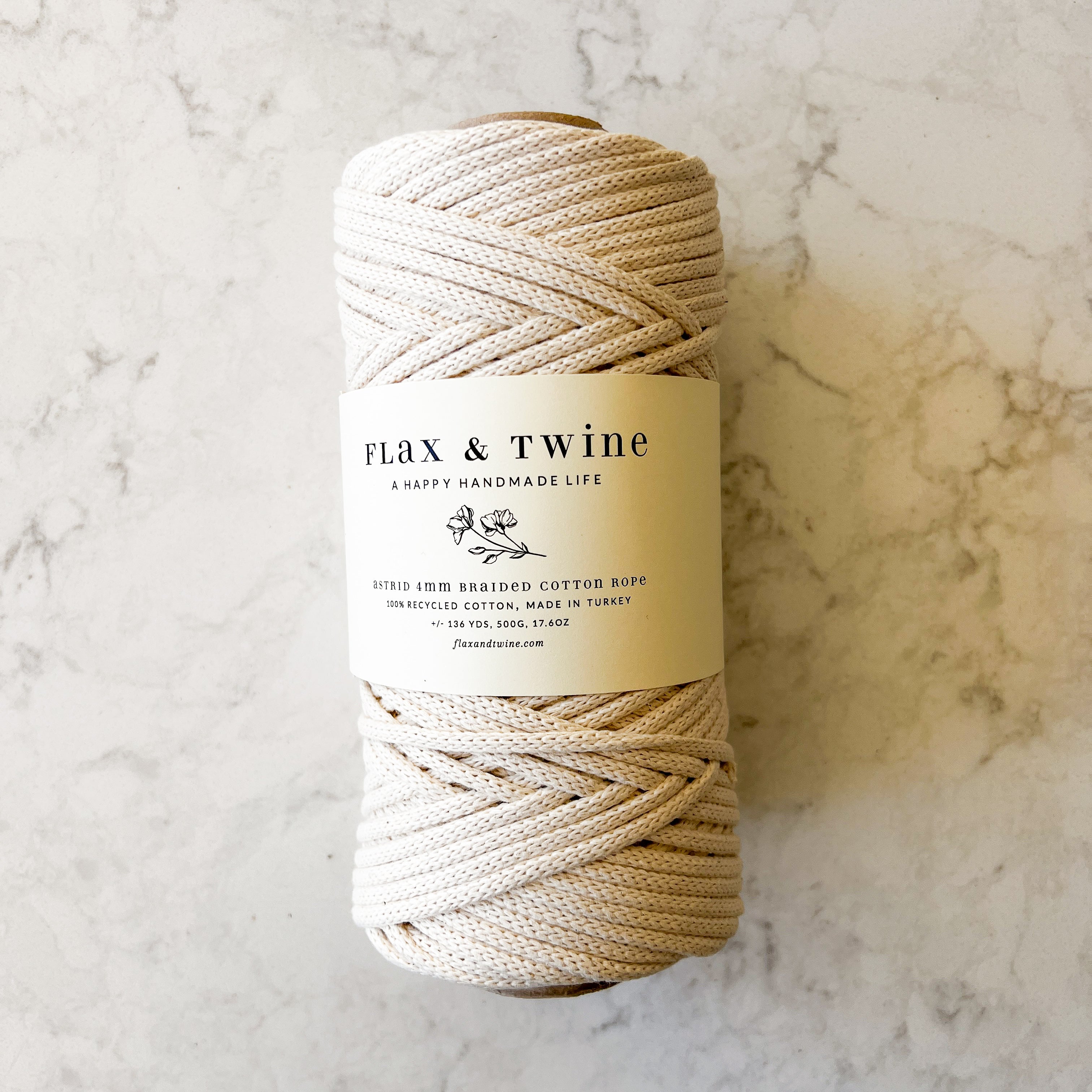 Flax & Twine 4mm Astrid Braided Cotton Rope