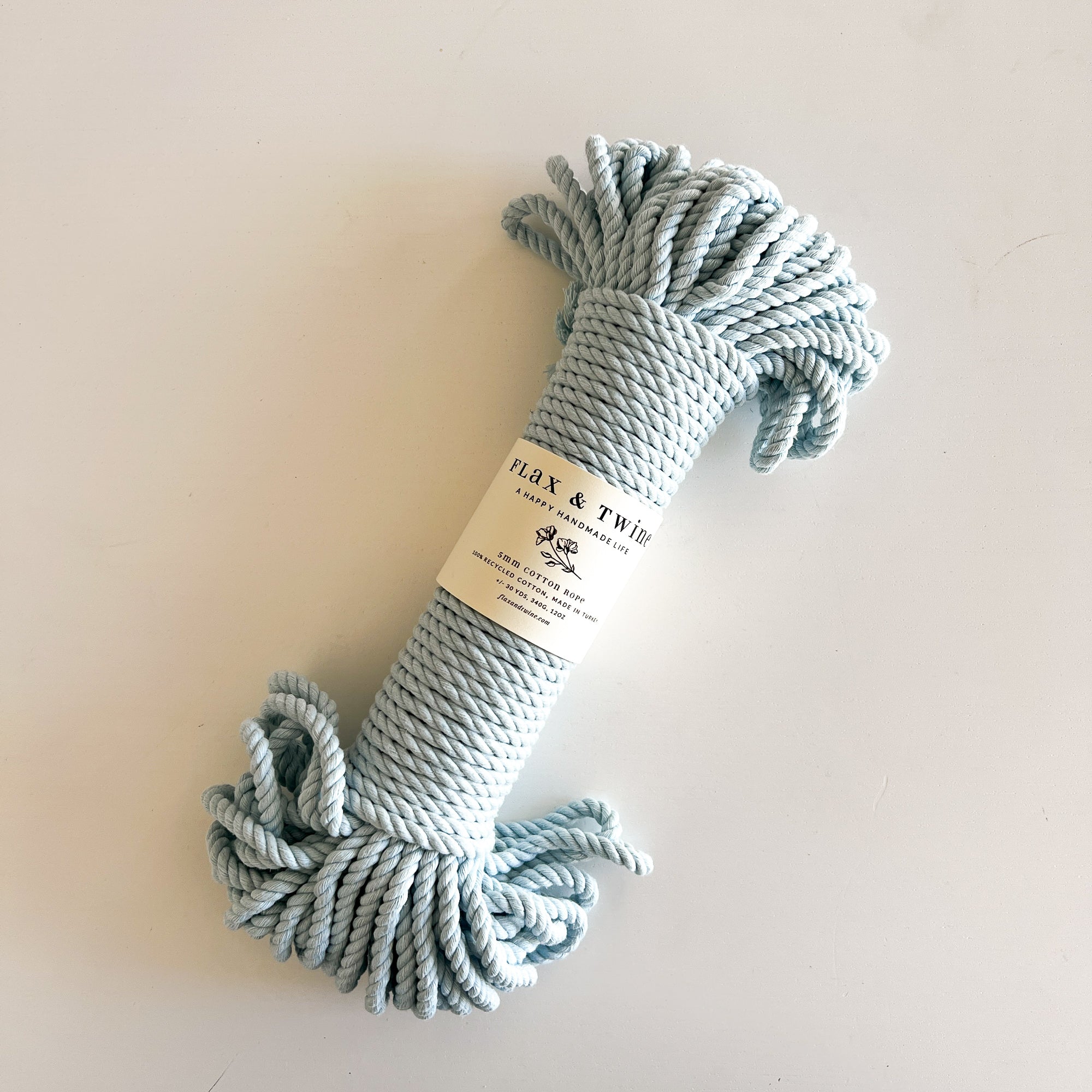 Flax & Twine 5mm Brenn Twisted Cotton Rope