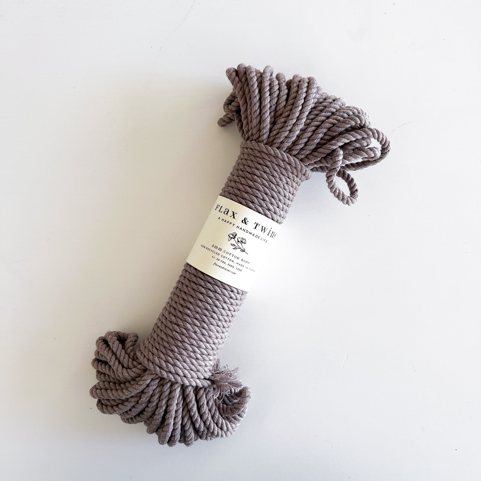 Flax & Twine 5mm Brenn Twisted Cotton Rope