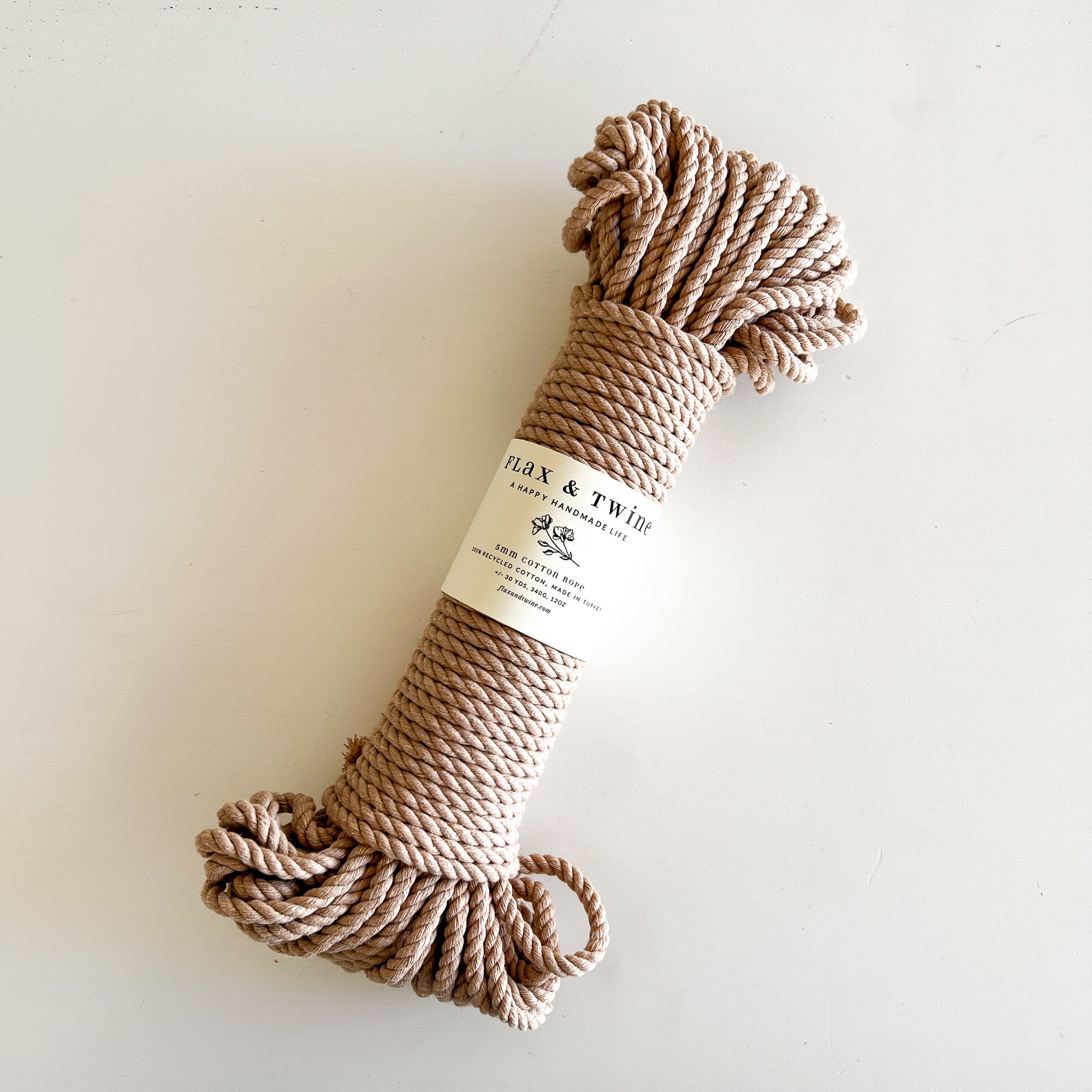 Flax & Twine 5mm Brenn Twisted Cotton Rope