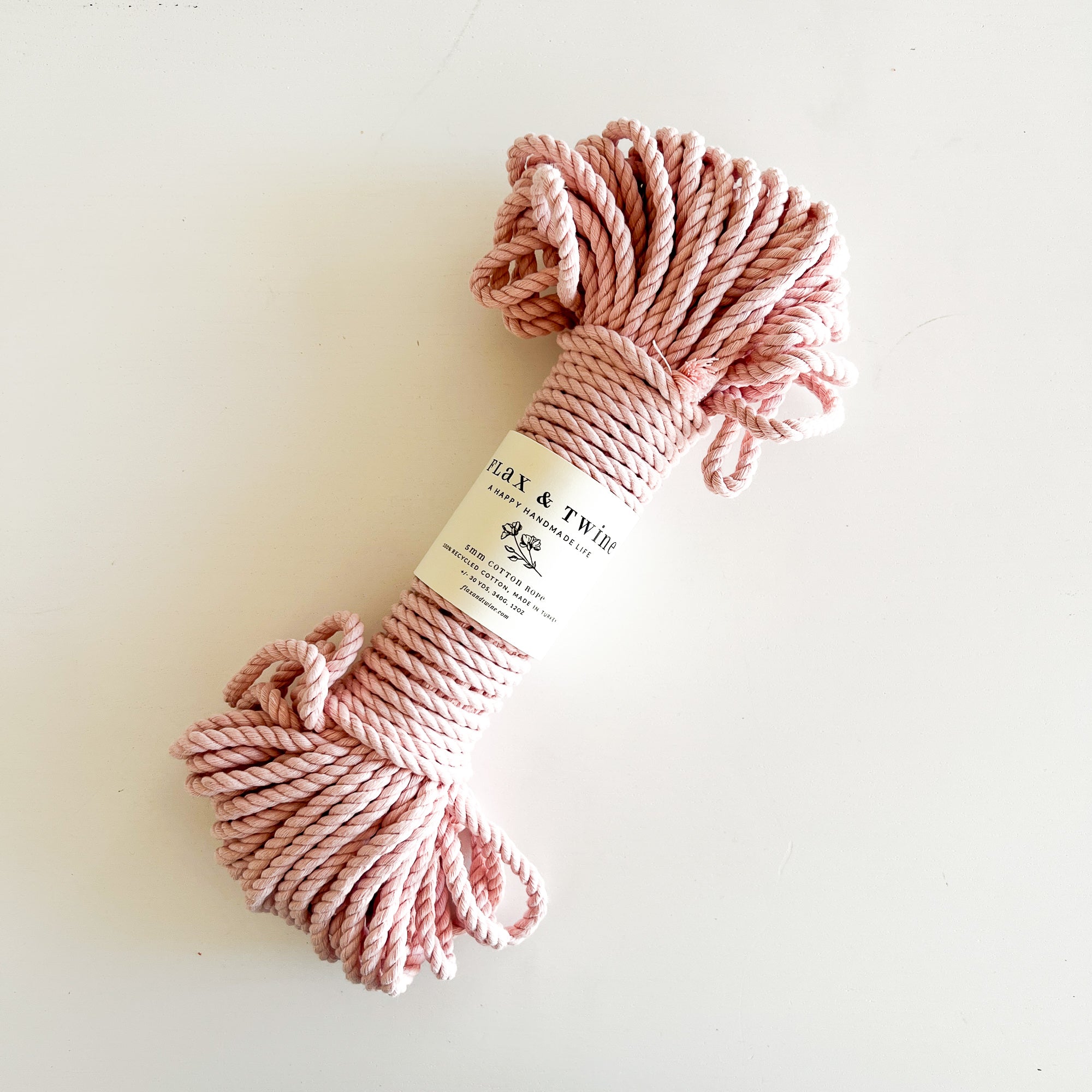 Flax & Twine 5mm Brenn Twisted Cotton Rope