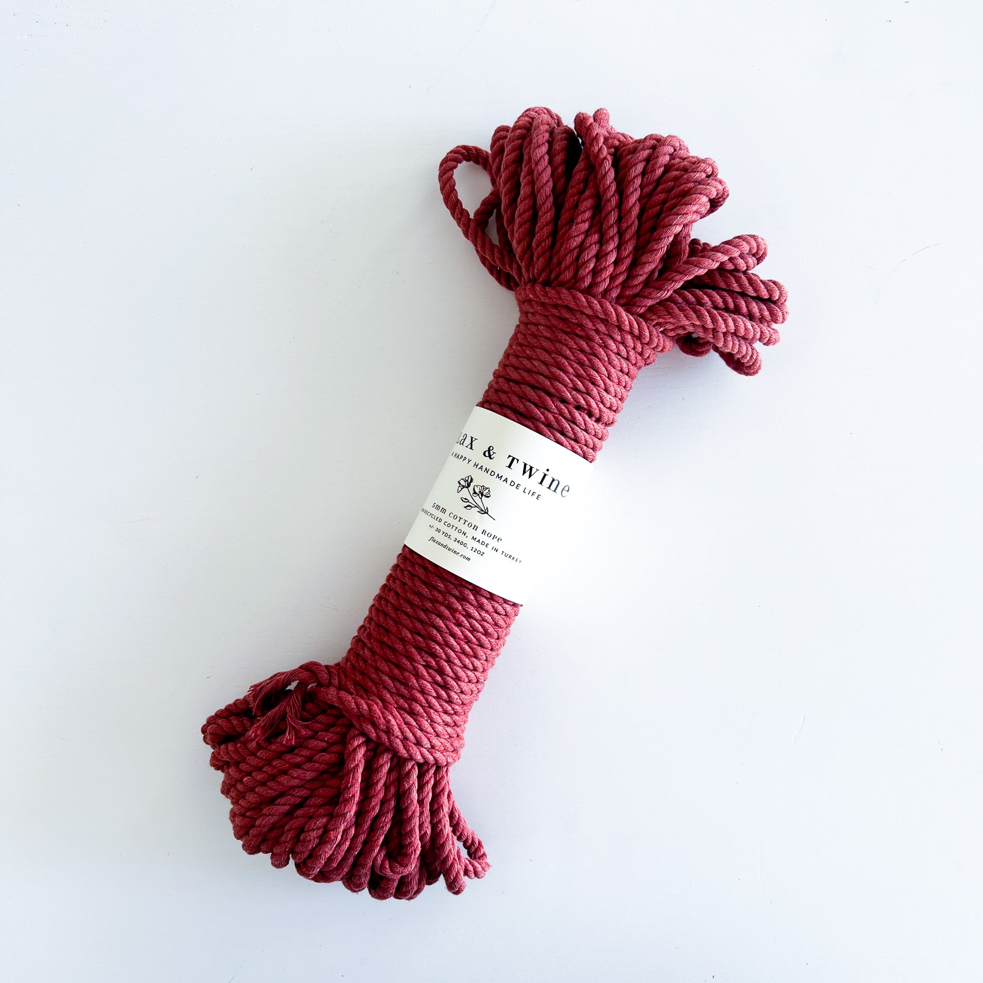 Flax & Twine 5mm Brenn Twisted Cotton Rope