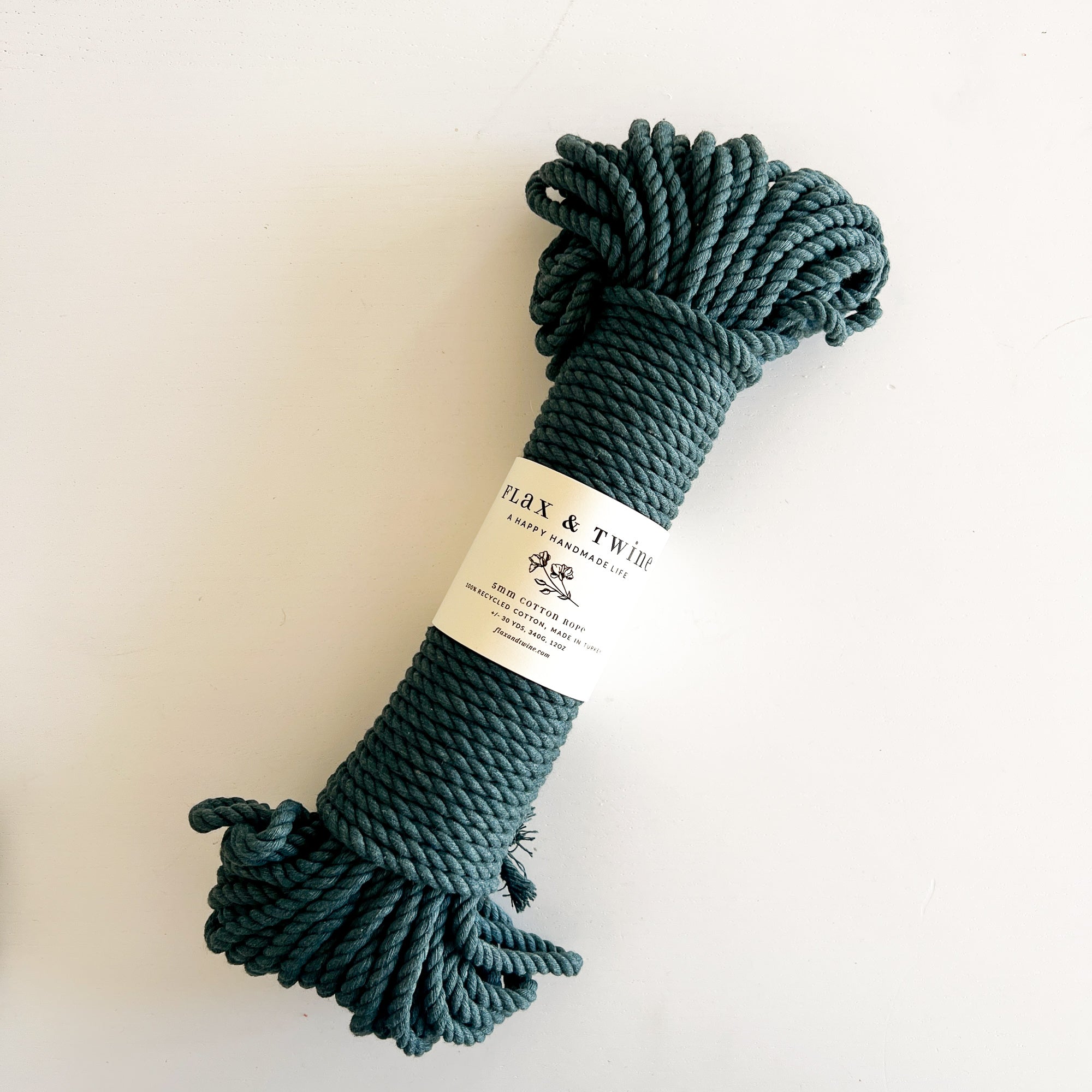 Flax & Twine 5mm Brenn Twisted Cotton Rope