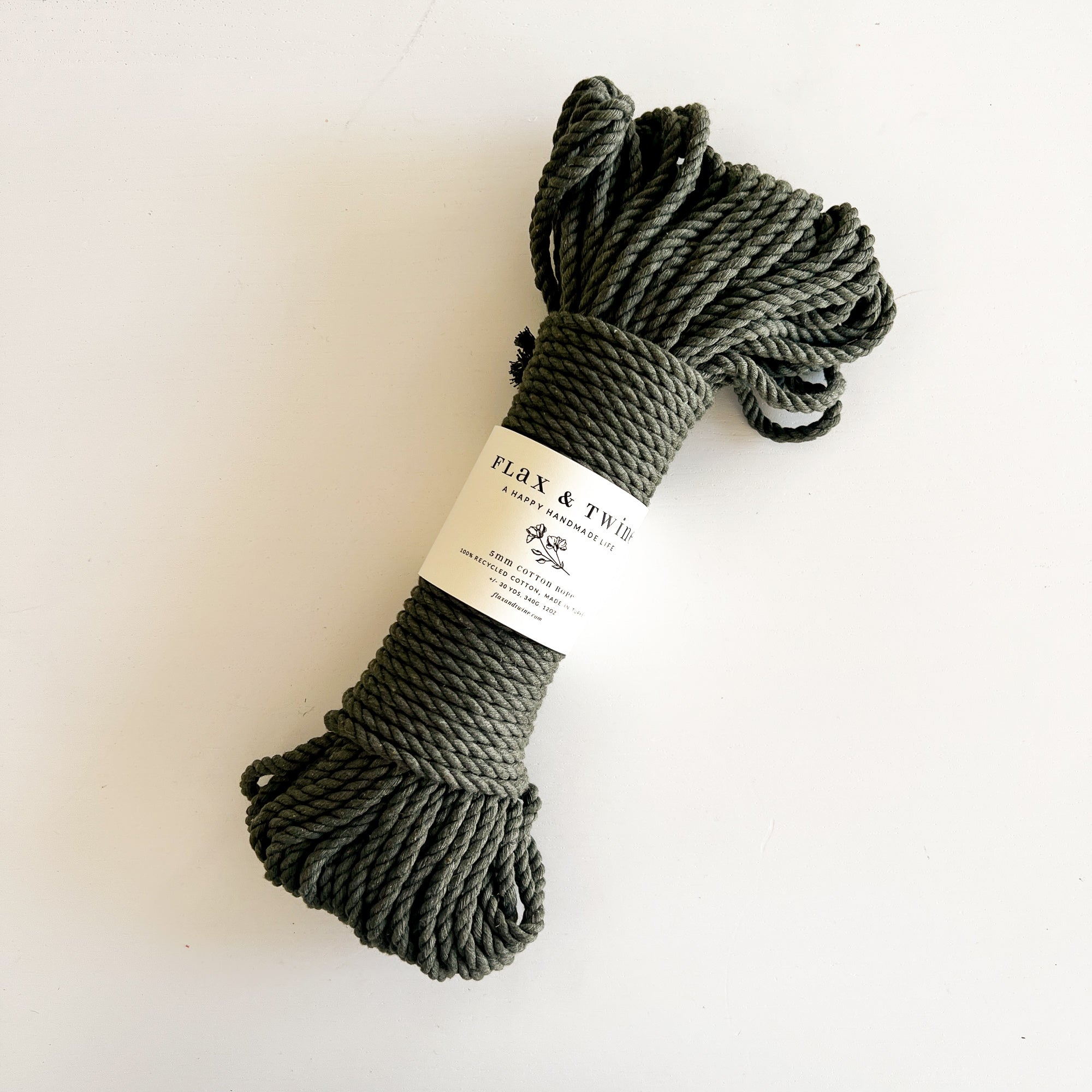 Flax & Twine 5mm Brenn Twisted Cotton Rope