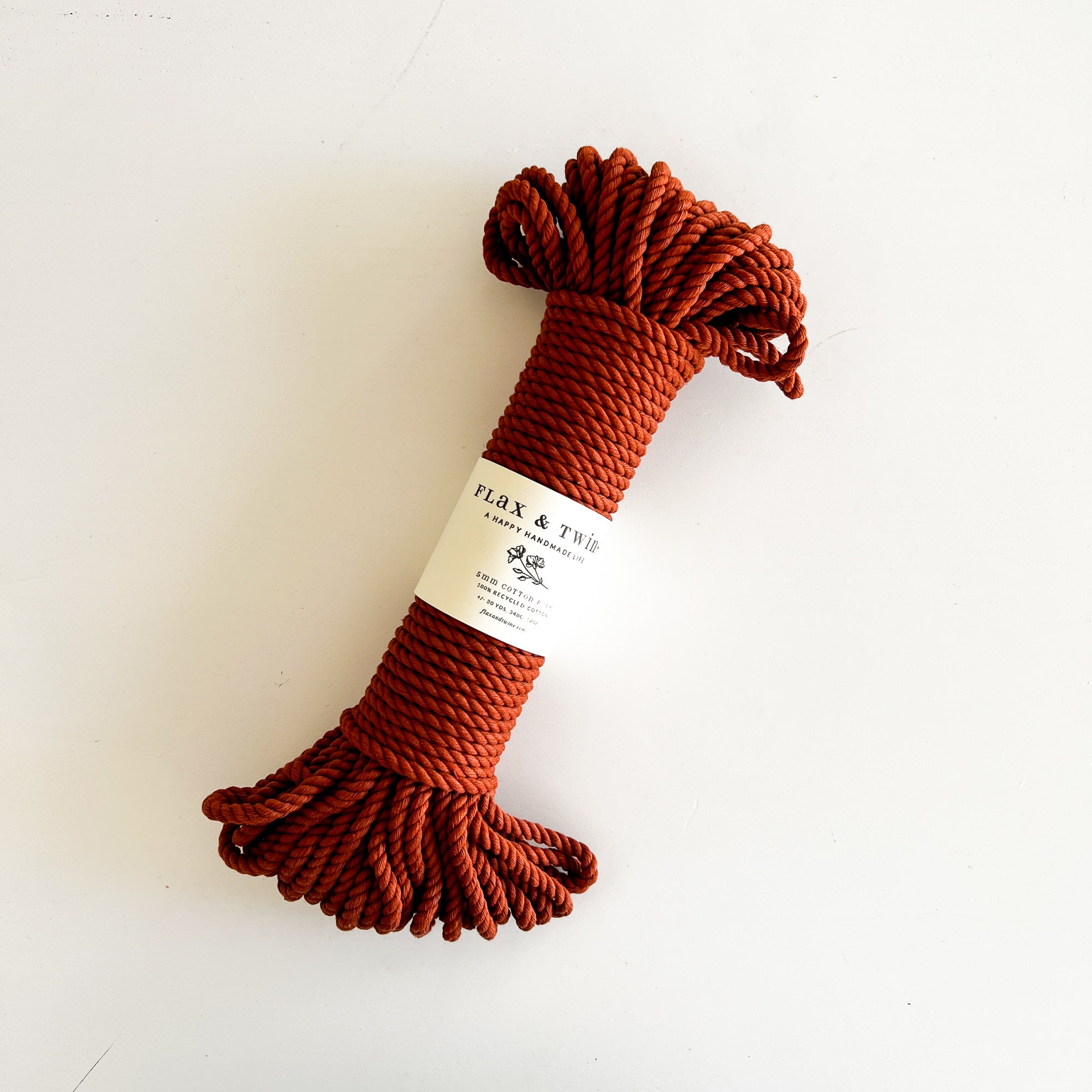 Flax & Twine 5mm Brenn Twisted Cotton Rope