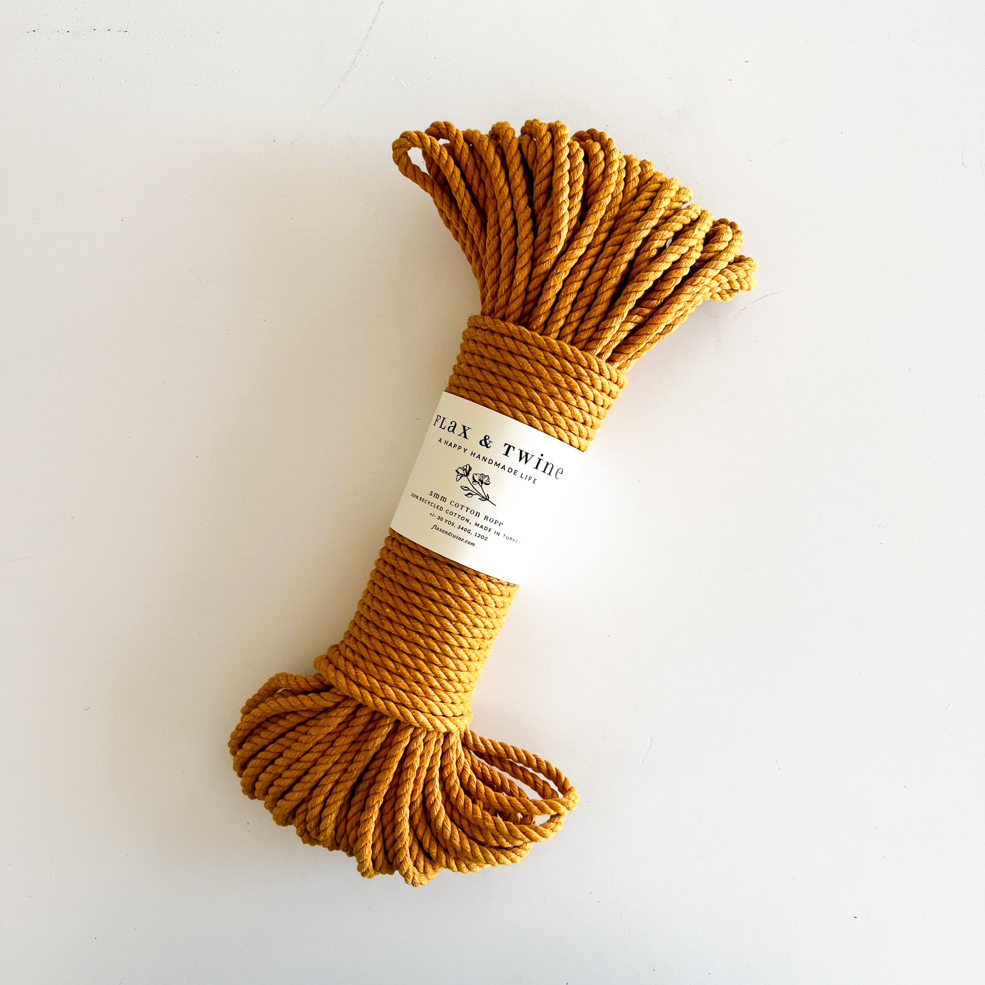Flax & Twine 5mm Brenn Twisted Cotton Rope