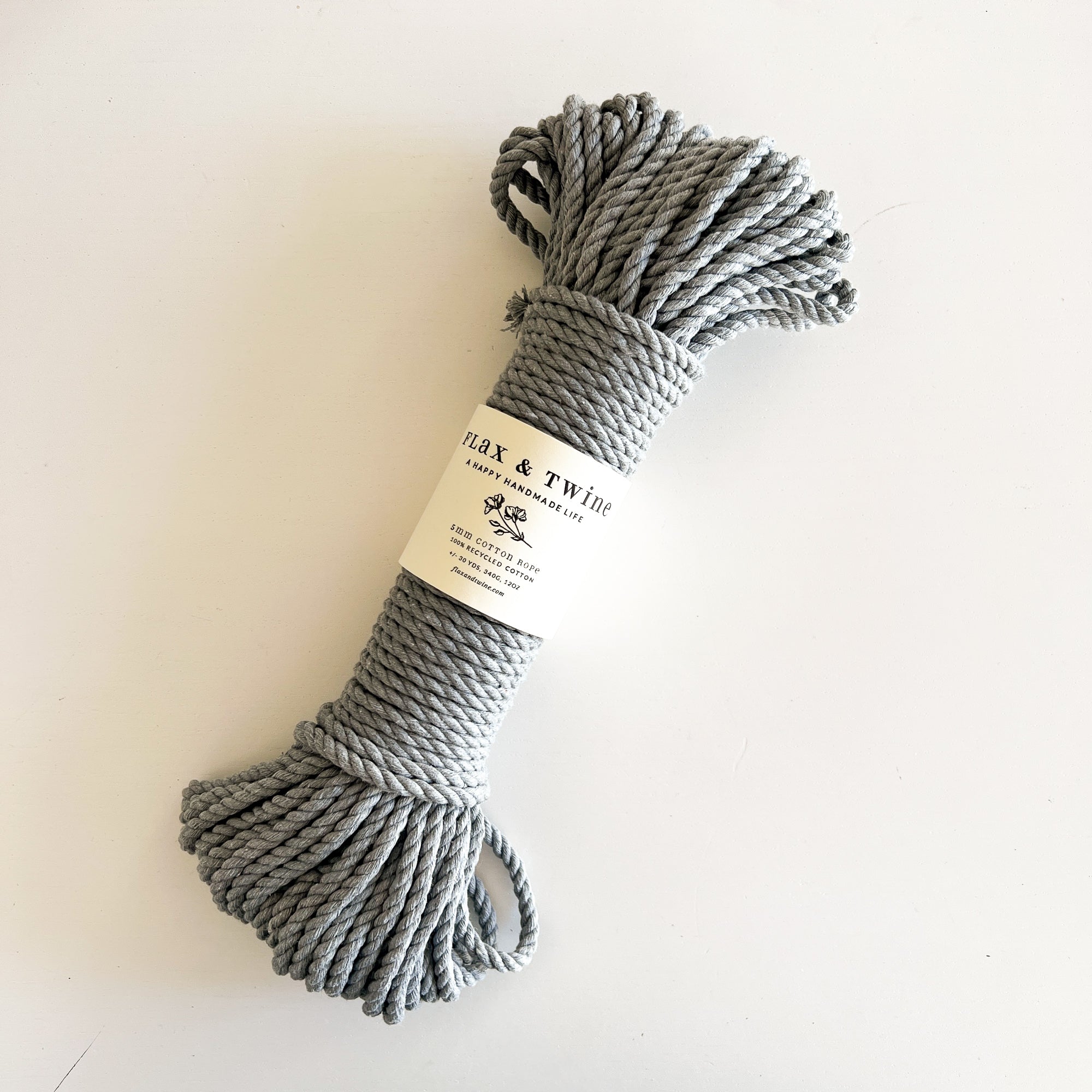 Flax & Twine 5mm Brenn Twisted Cotton Rope