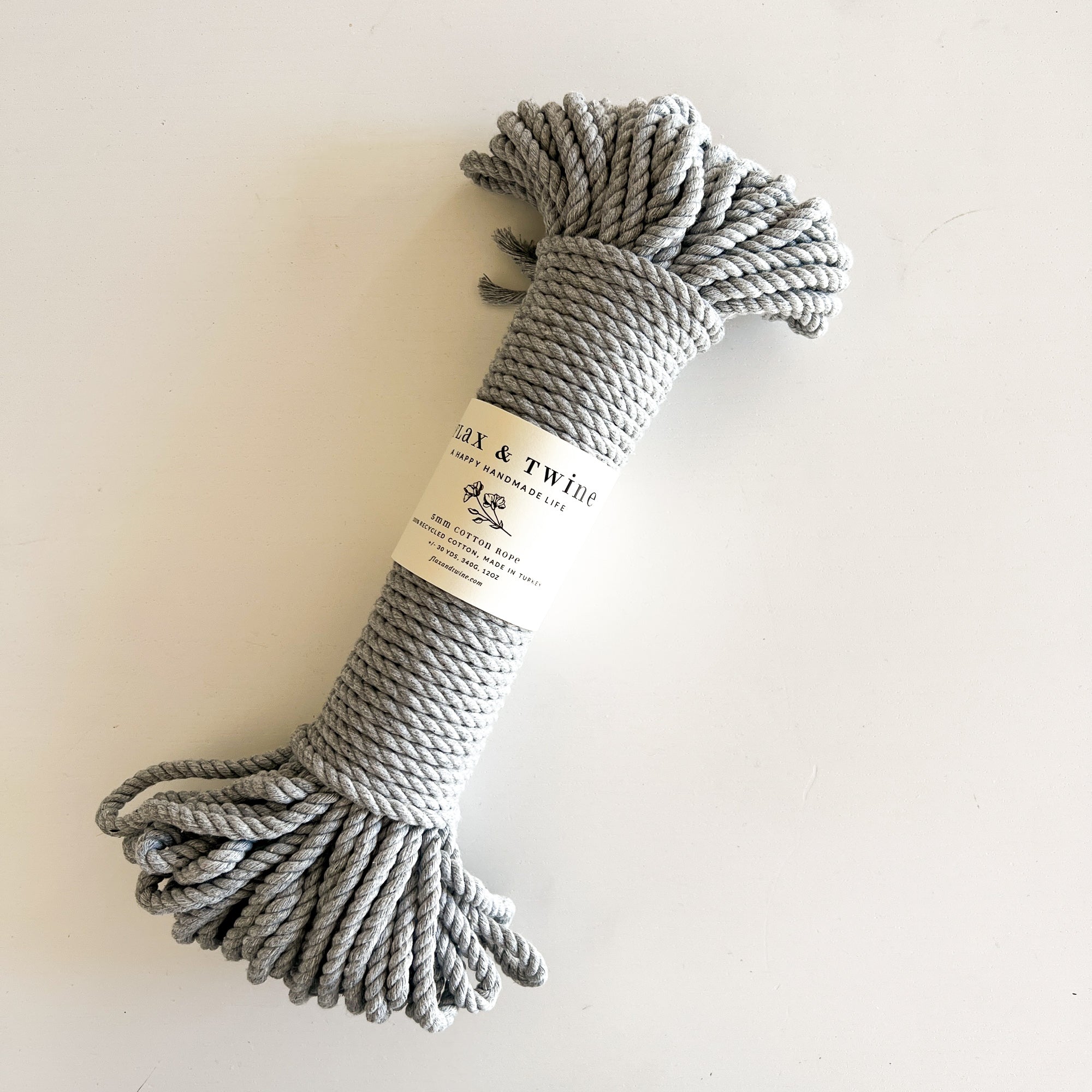 Flax & Twine 5mm Brenn Twisted Cotton Rope