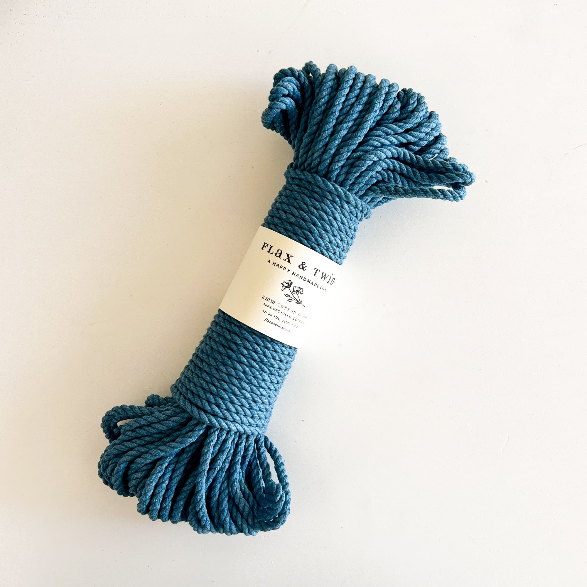 Flax & Twine 5mm Brenn Twisted Cotton Rope