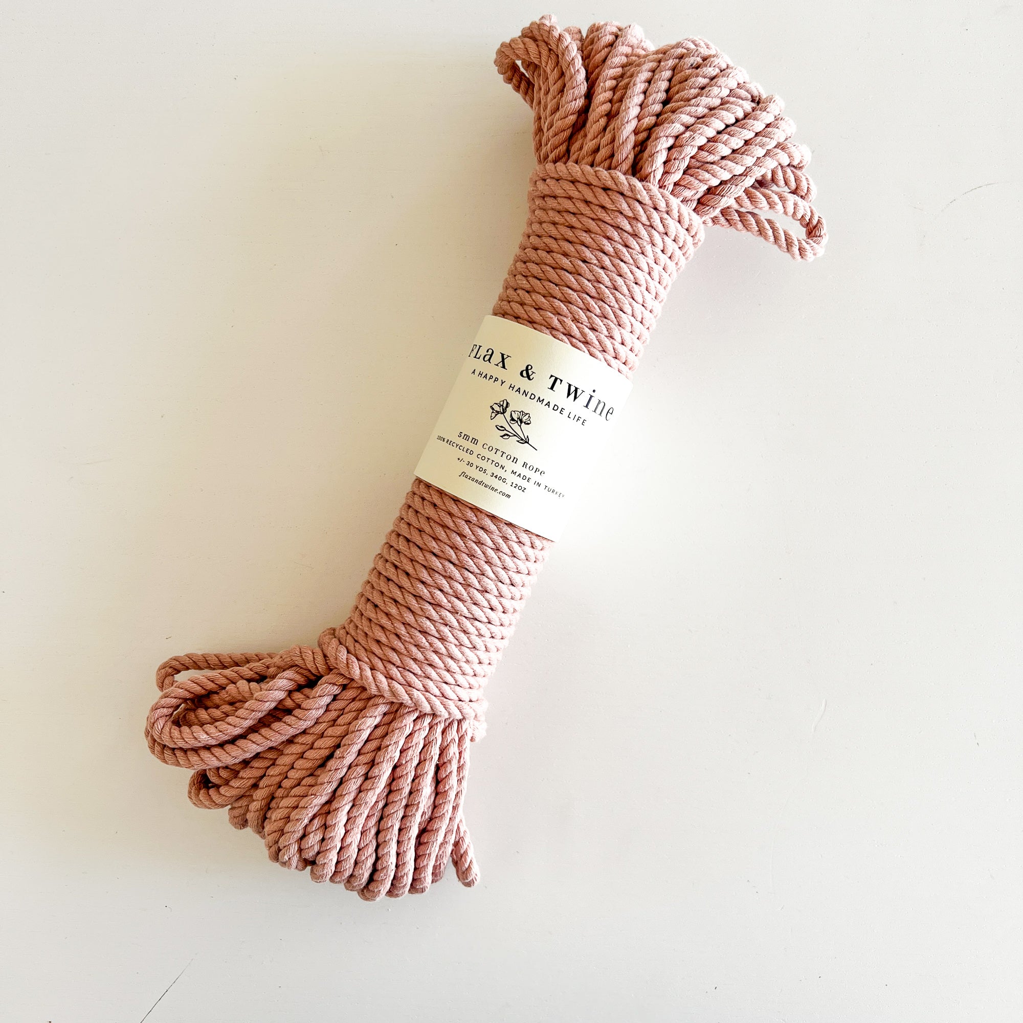 Flax & Twine 5mm Brenn Twisted Cotton Rope