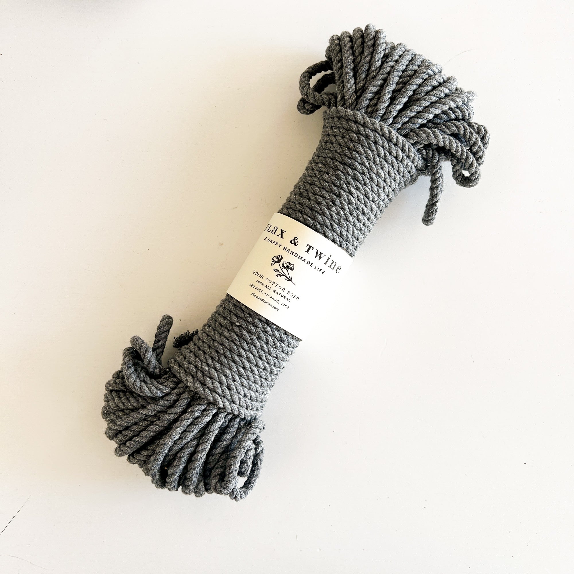 Flax & Twine 5mm Brenn Twisted Cotton Rope