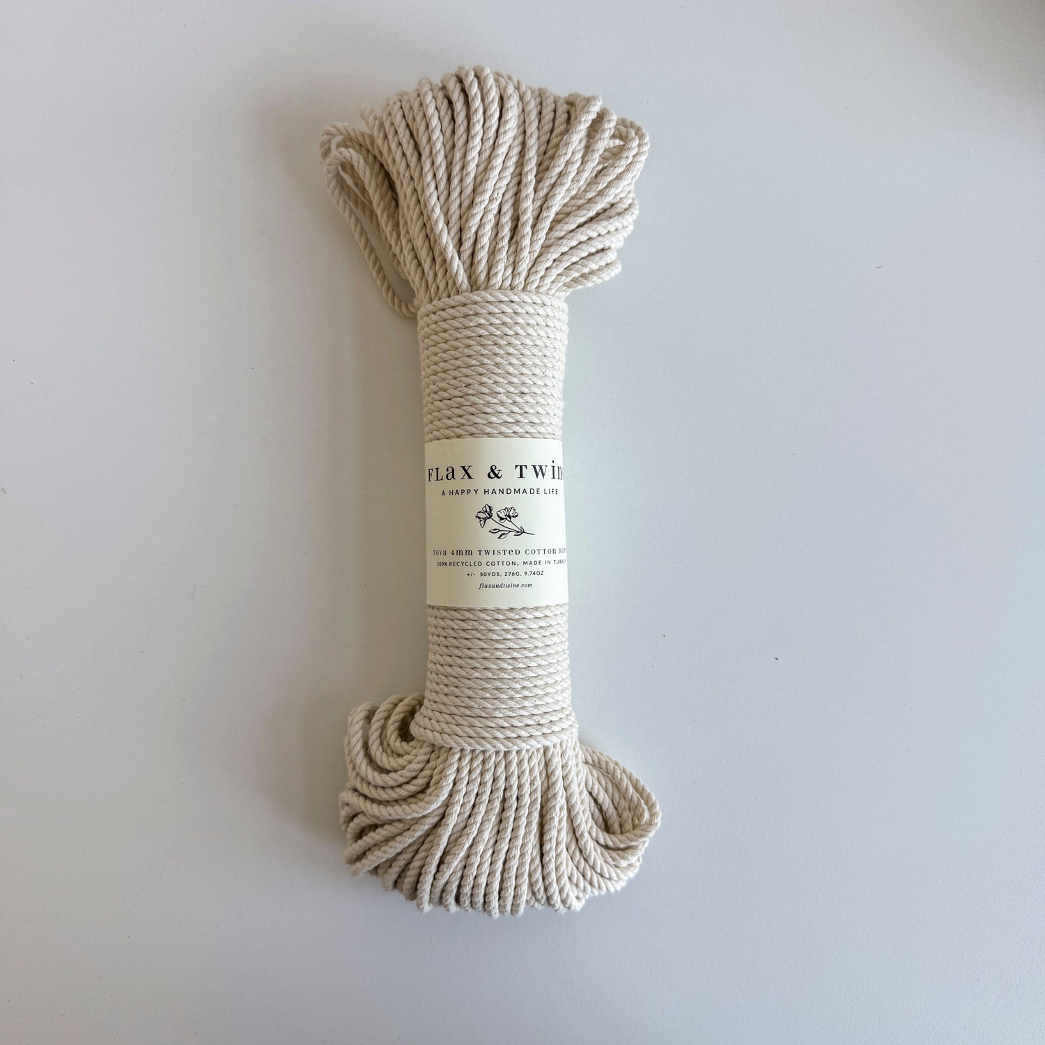 Flax & Twine 4mm Tova Twisted Cotton Rope