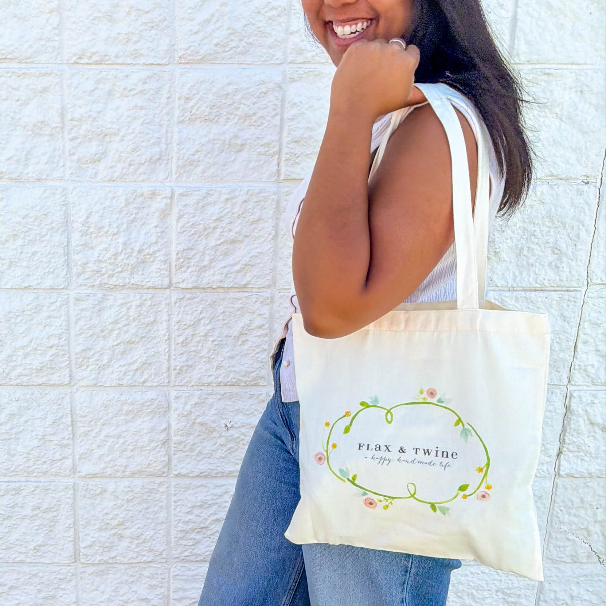Flax & Twine Retro Tote Bag