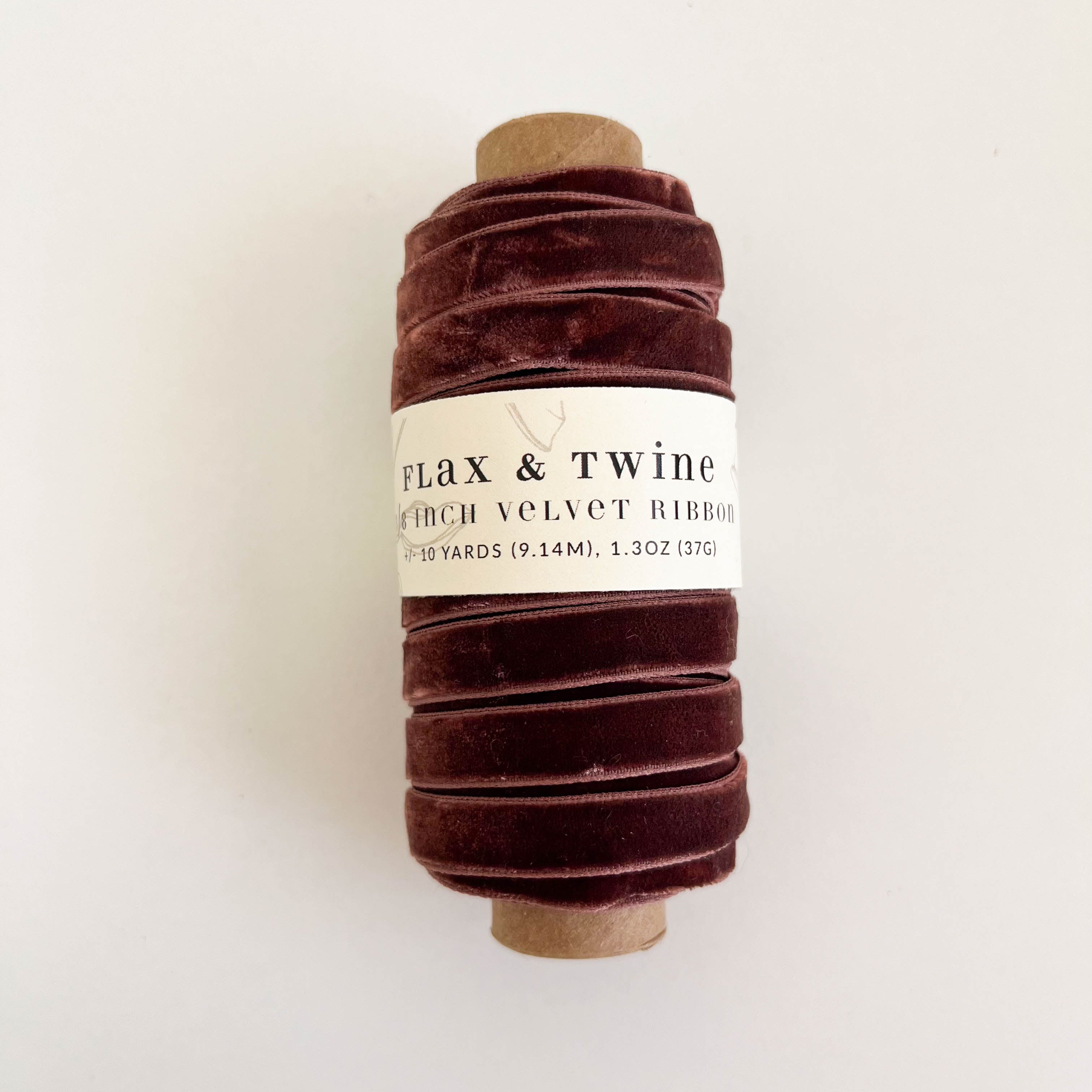 Flax & Twine 3/8" Velvet Ribbon