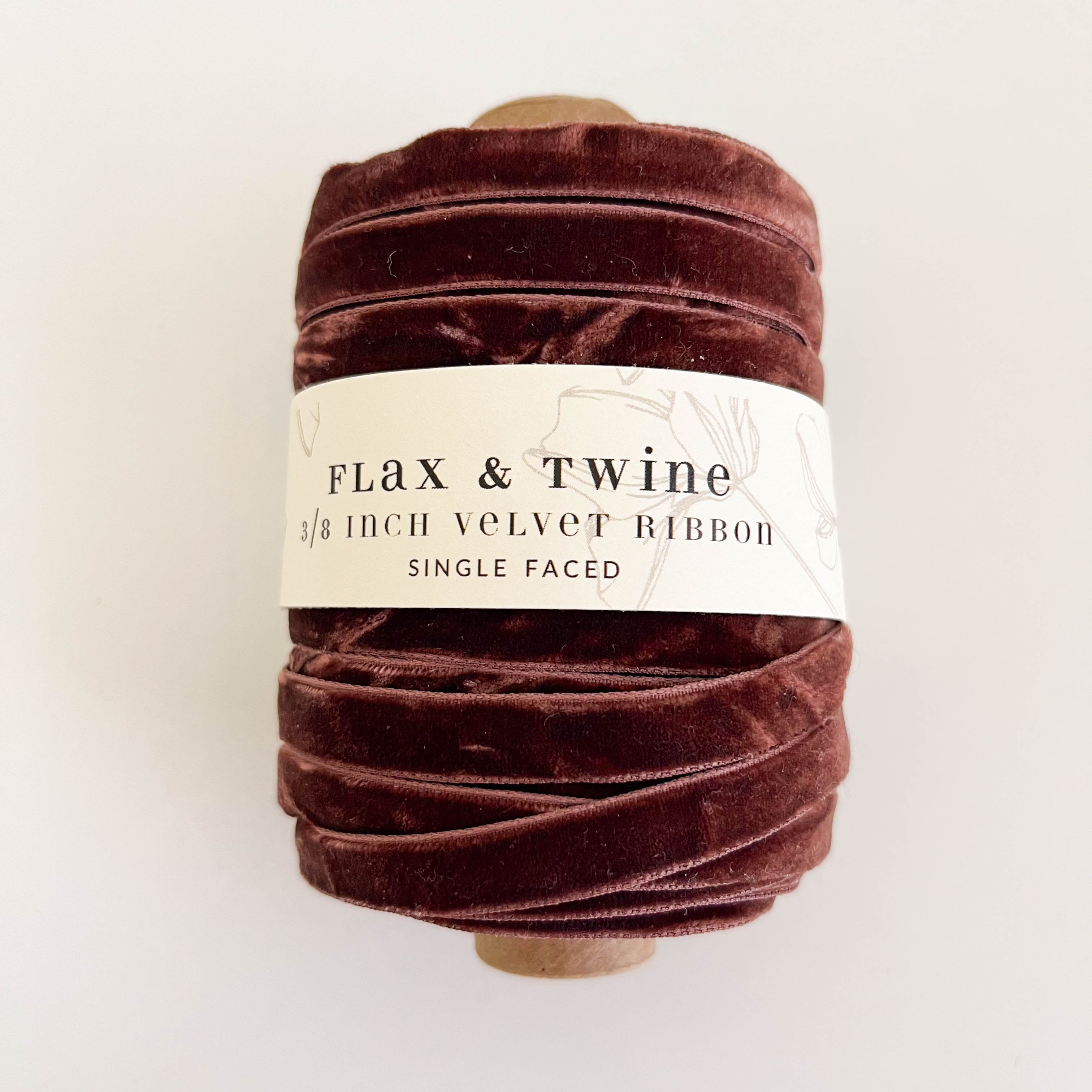 Flax & Twine 3/8" Velvet Ribbon