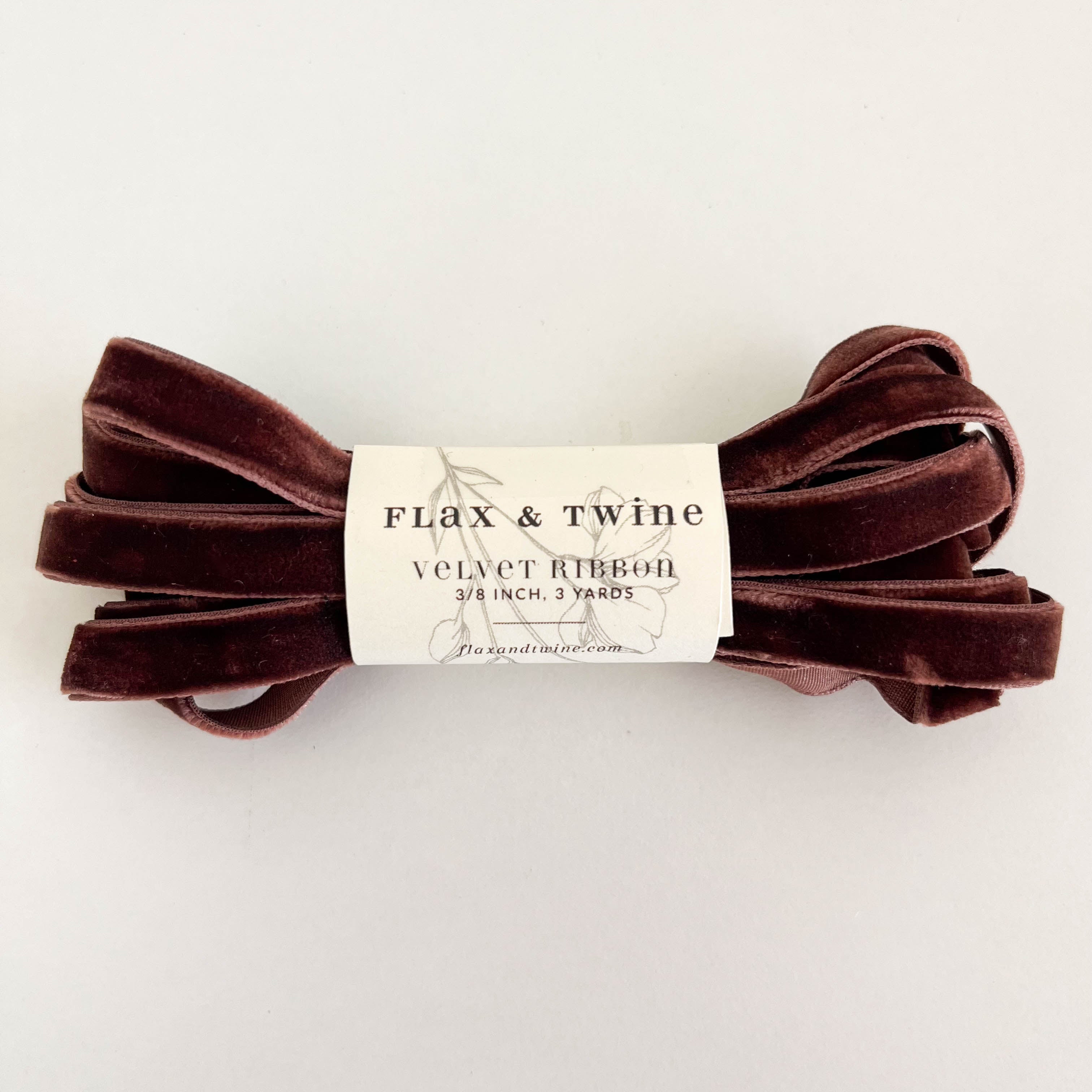 Flax & Twine 3/8" Velvet Ribbon