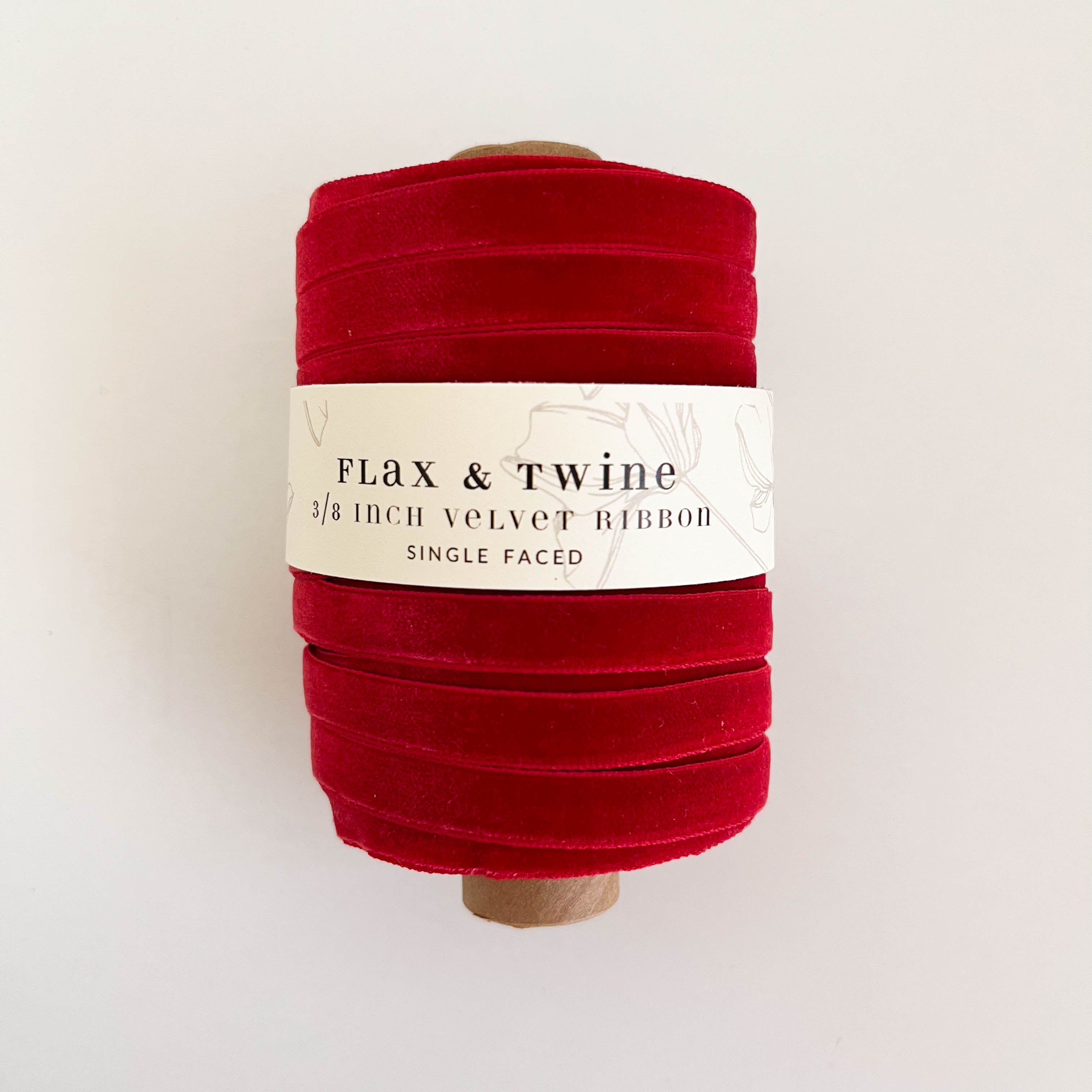 Flax & Twine 3/8" Velvet Ribbon