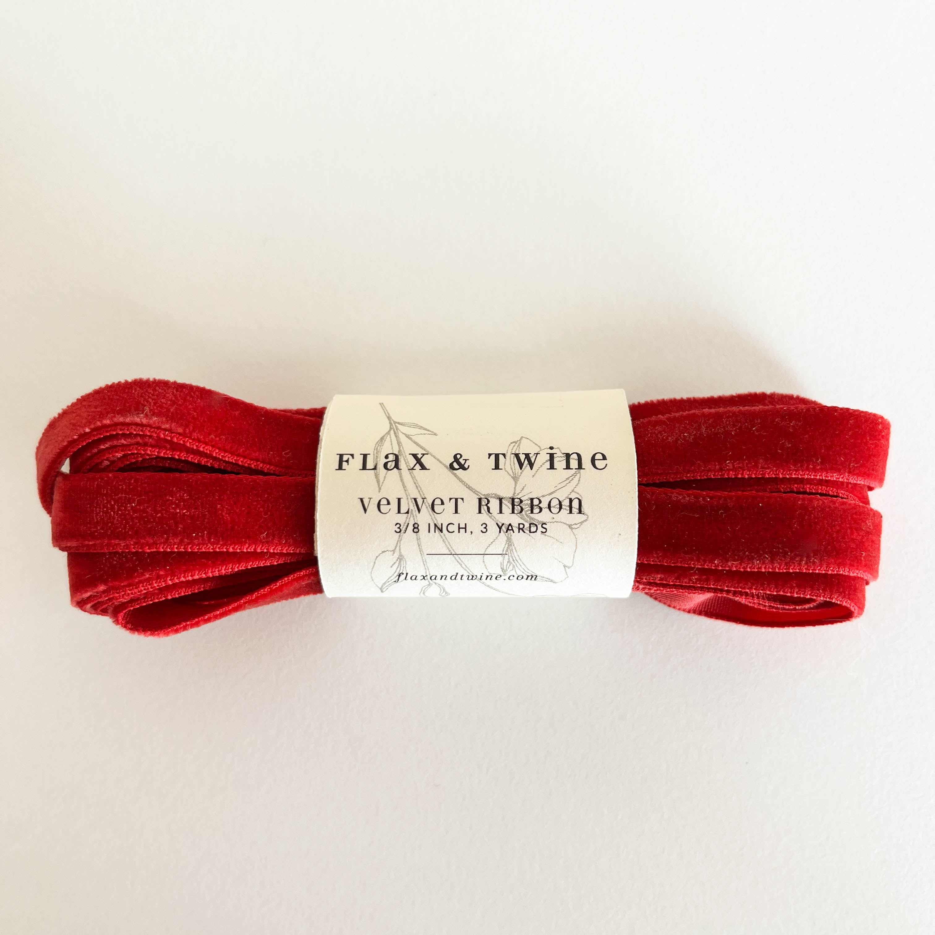 Flax & Twine 3/8" Velvet Ribbon
