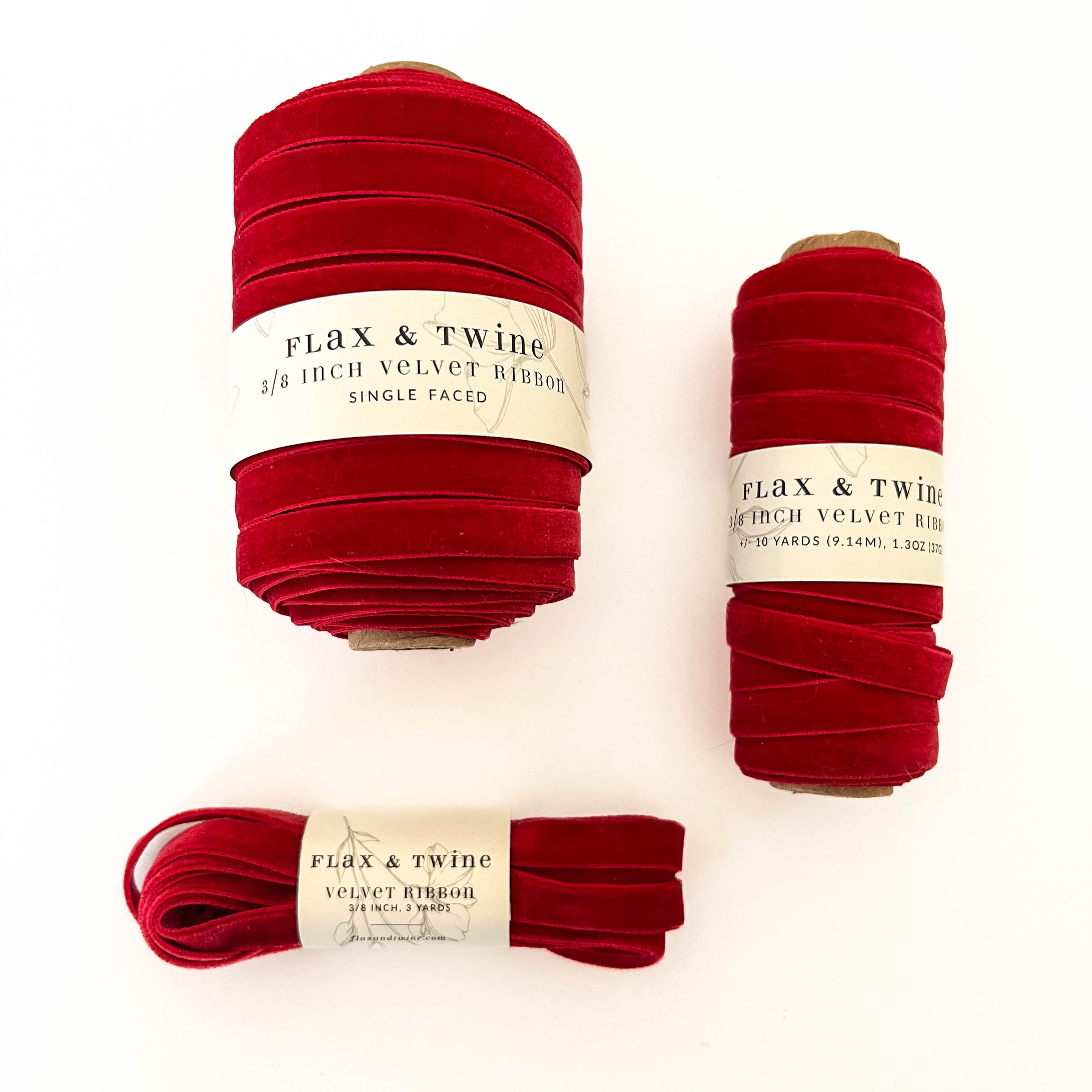 Flax & Twine 3/8" Velvet Ribbon