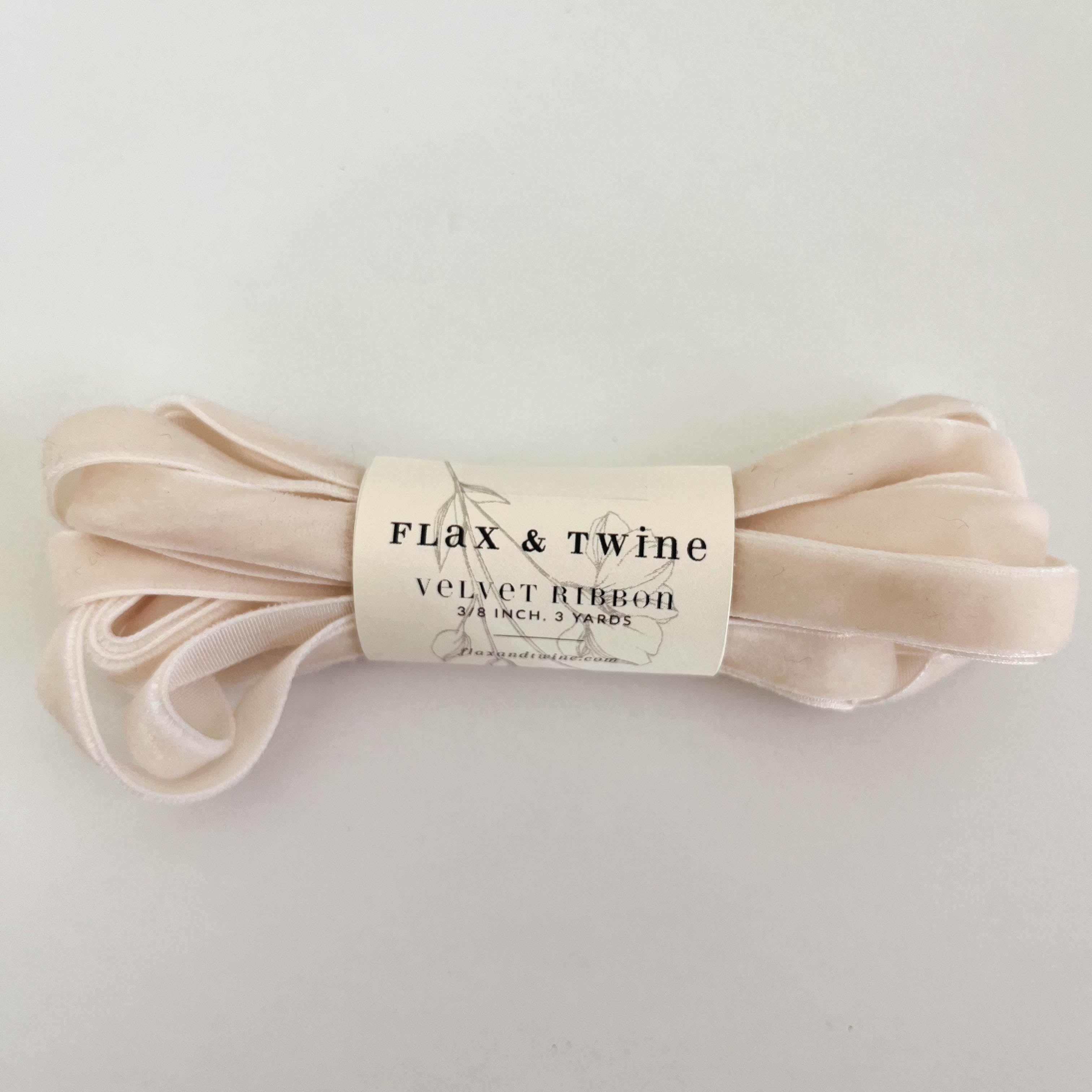 Flax & Twine 3/8" Velvet Ribbon