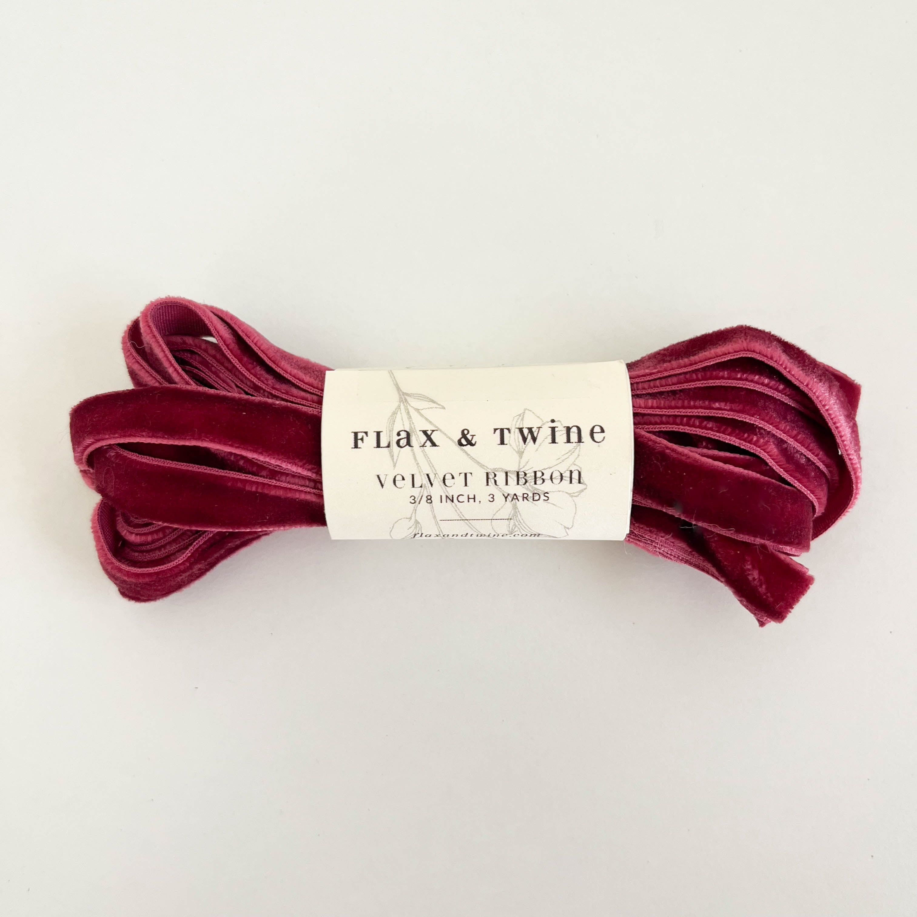 Flax & Twine 3/8" Velvet Ribbon