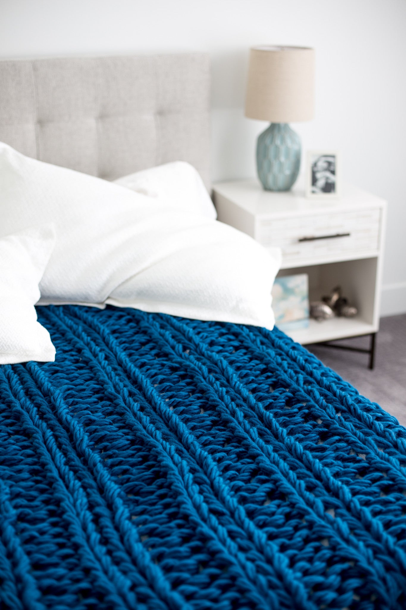 Arm Knit Ribbed Blanket Pattern