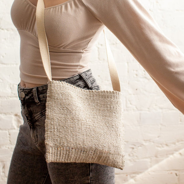 Weaving Solid Color Thick Chain Crossbody Bag