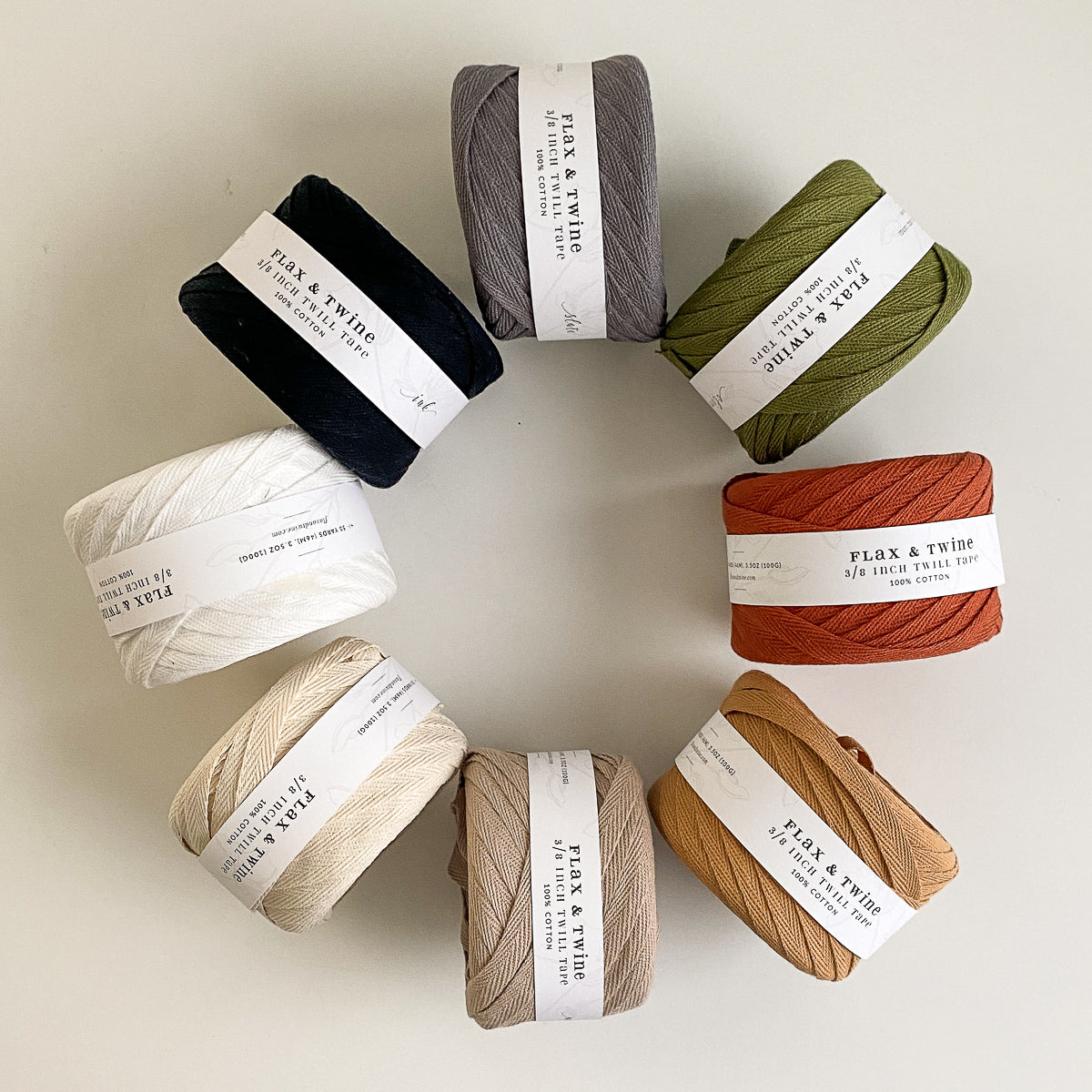 Flax & Twine Cotton Twill Tape (3/8")