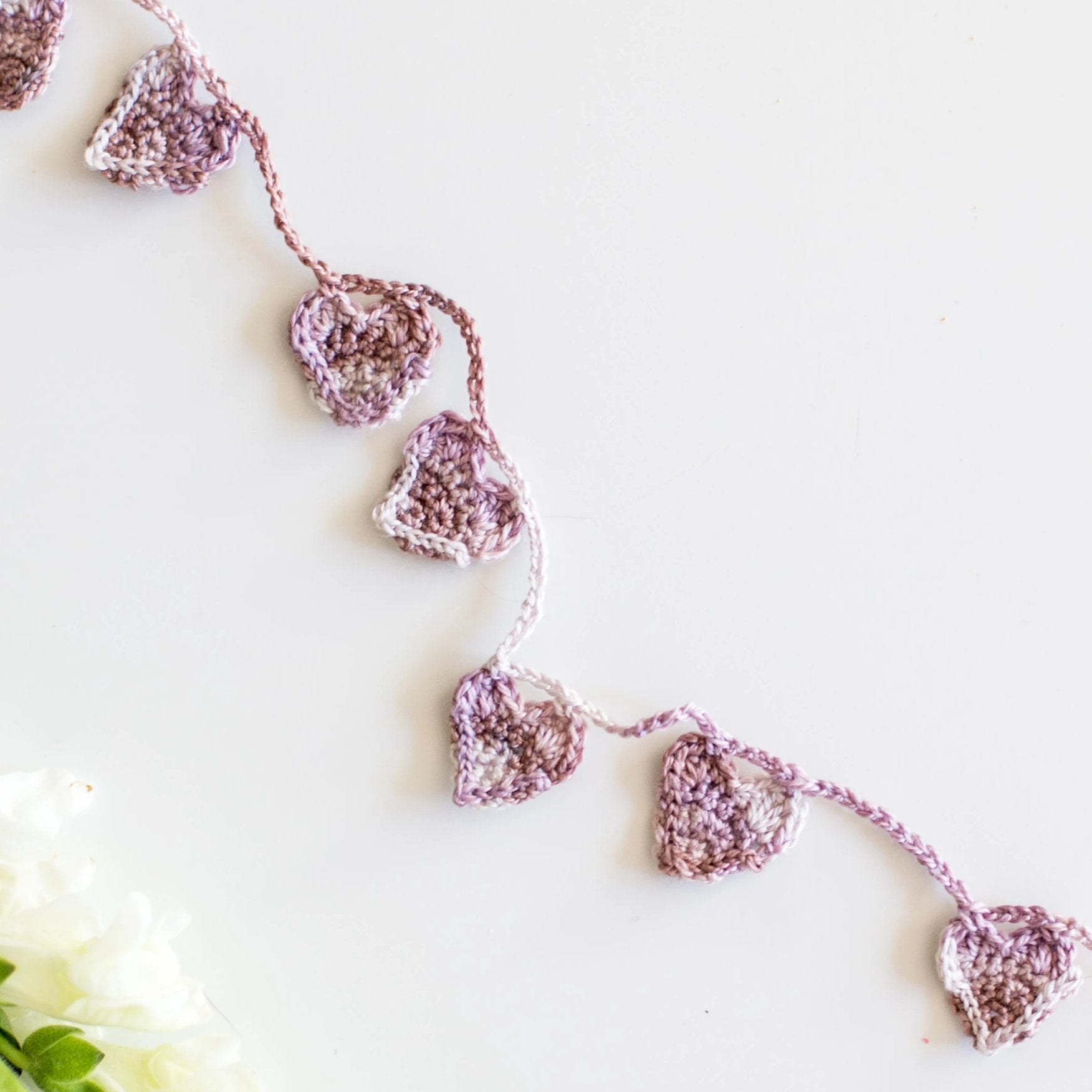 Tiny Crochet Heart Garland Pattern