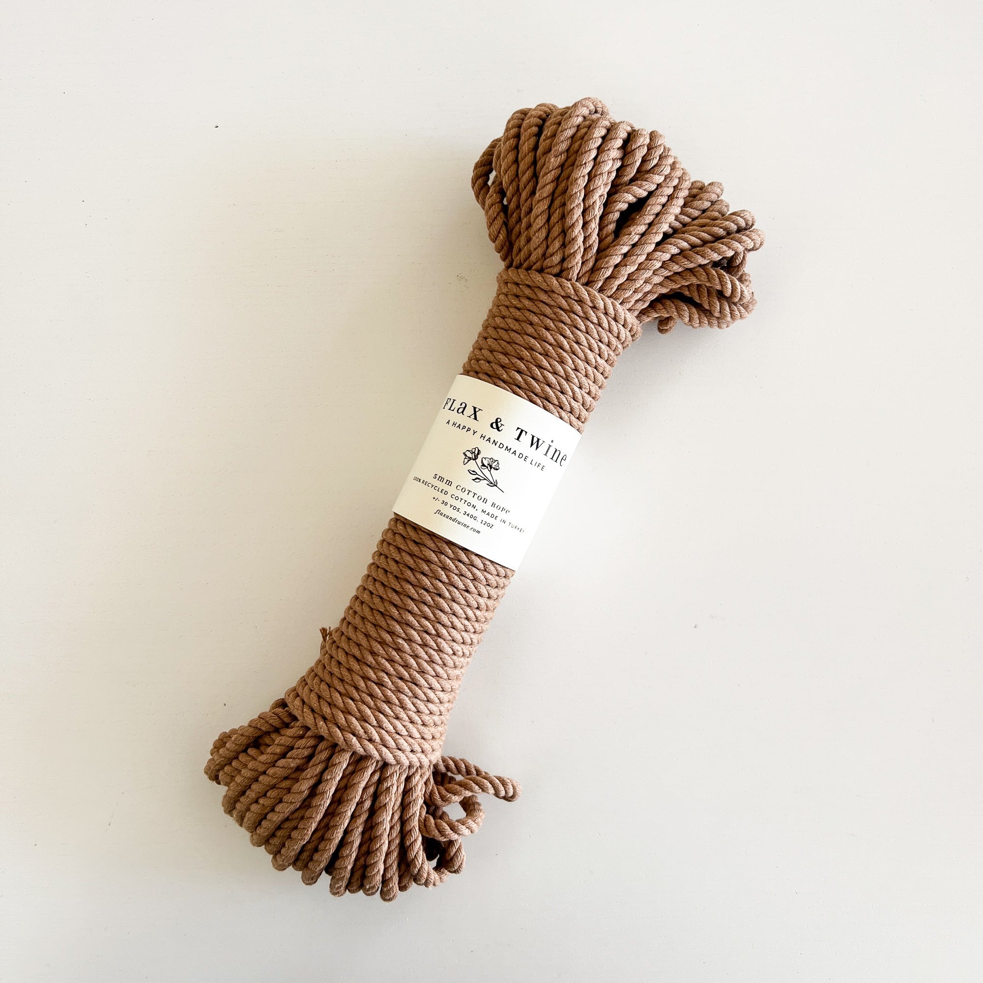 Flax & Twine 5mm Brenn Twisted Cotton Rope