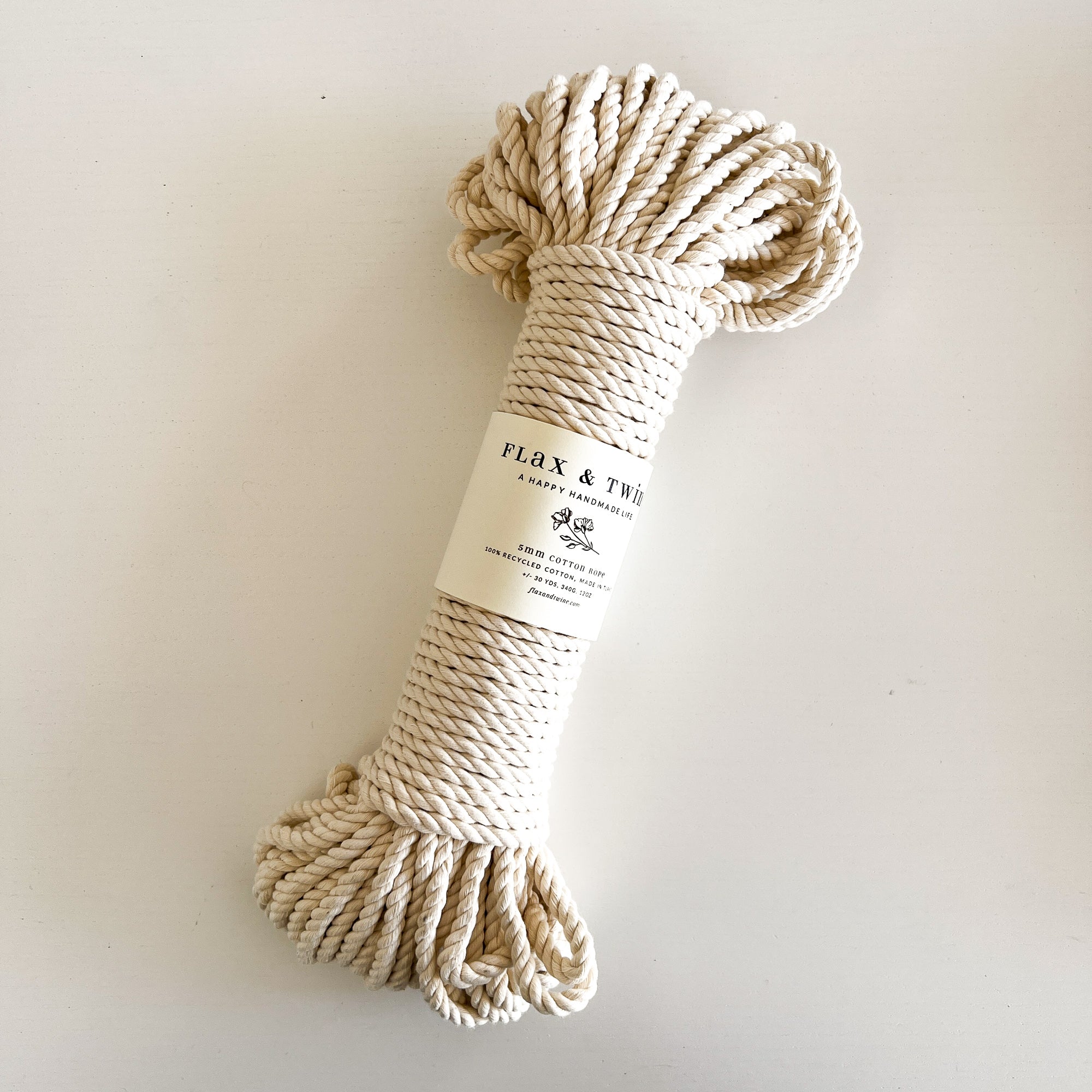 Flax & Twine Recycled 5mm Cotton Rope