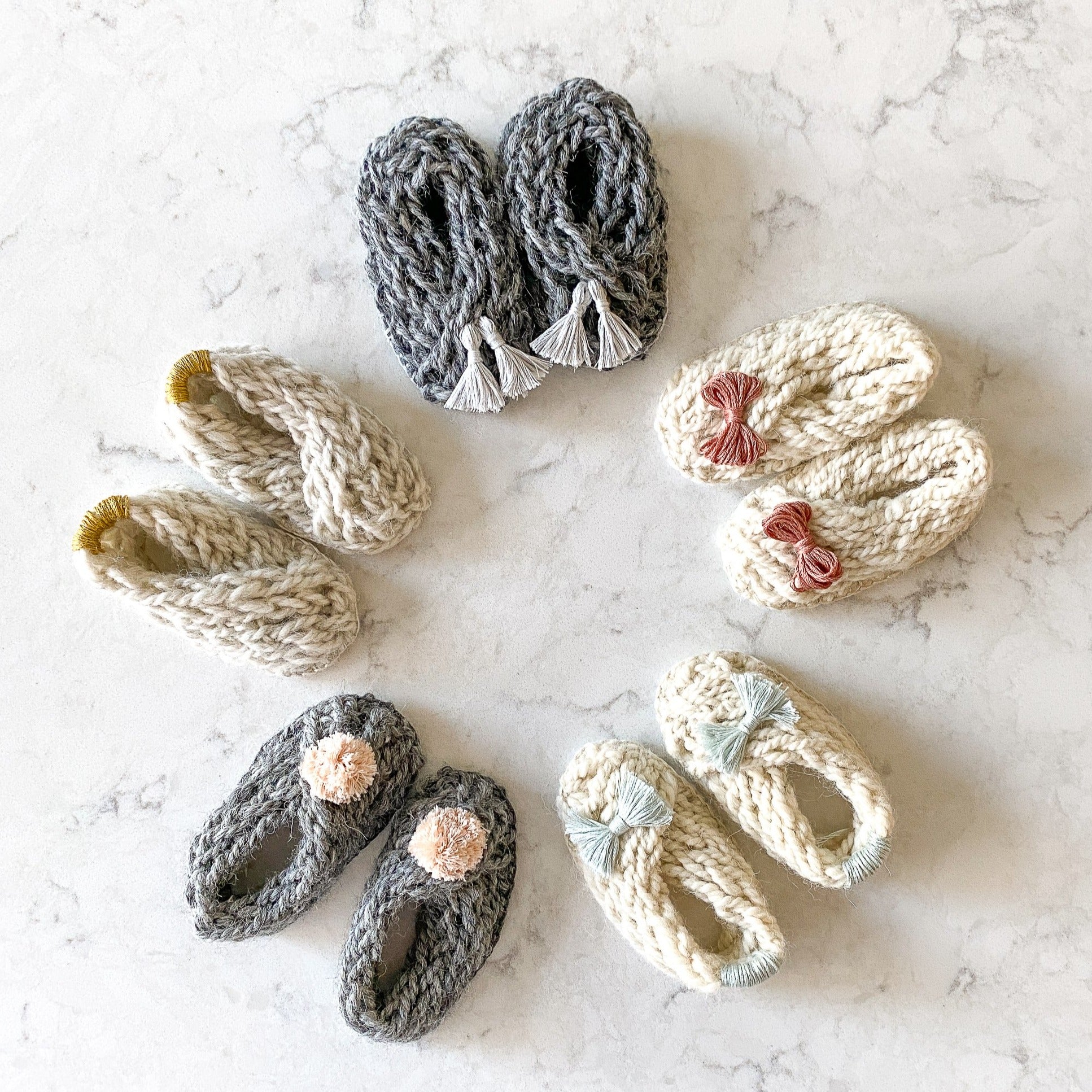 Finger Knit Baby Bootie Kit