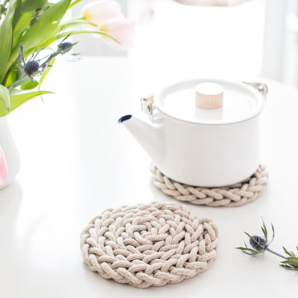 Finger Knit Trivet Pattern & Video