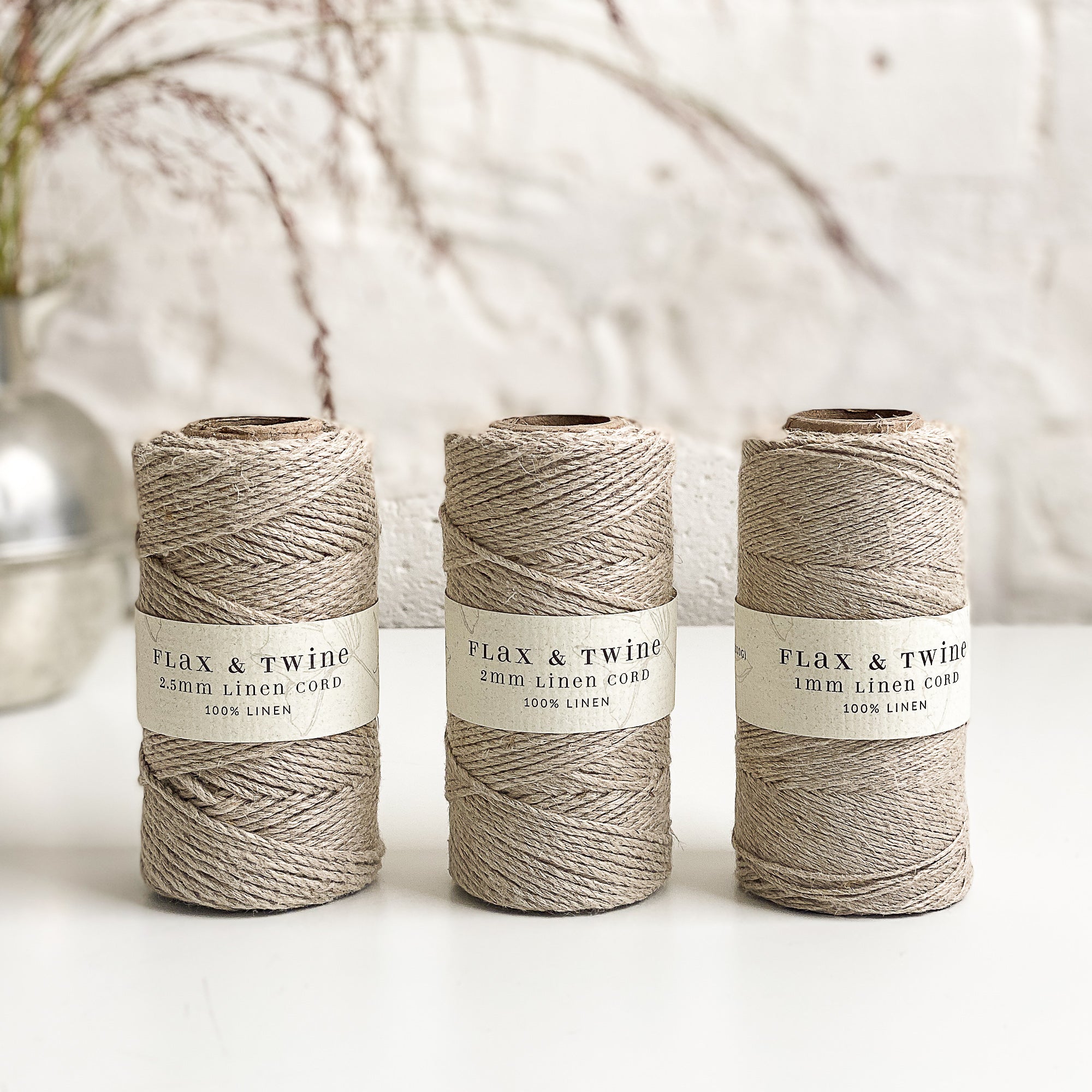 Silver and White Twine 10 yards 2mm Twine