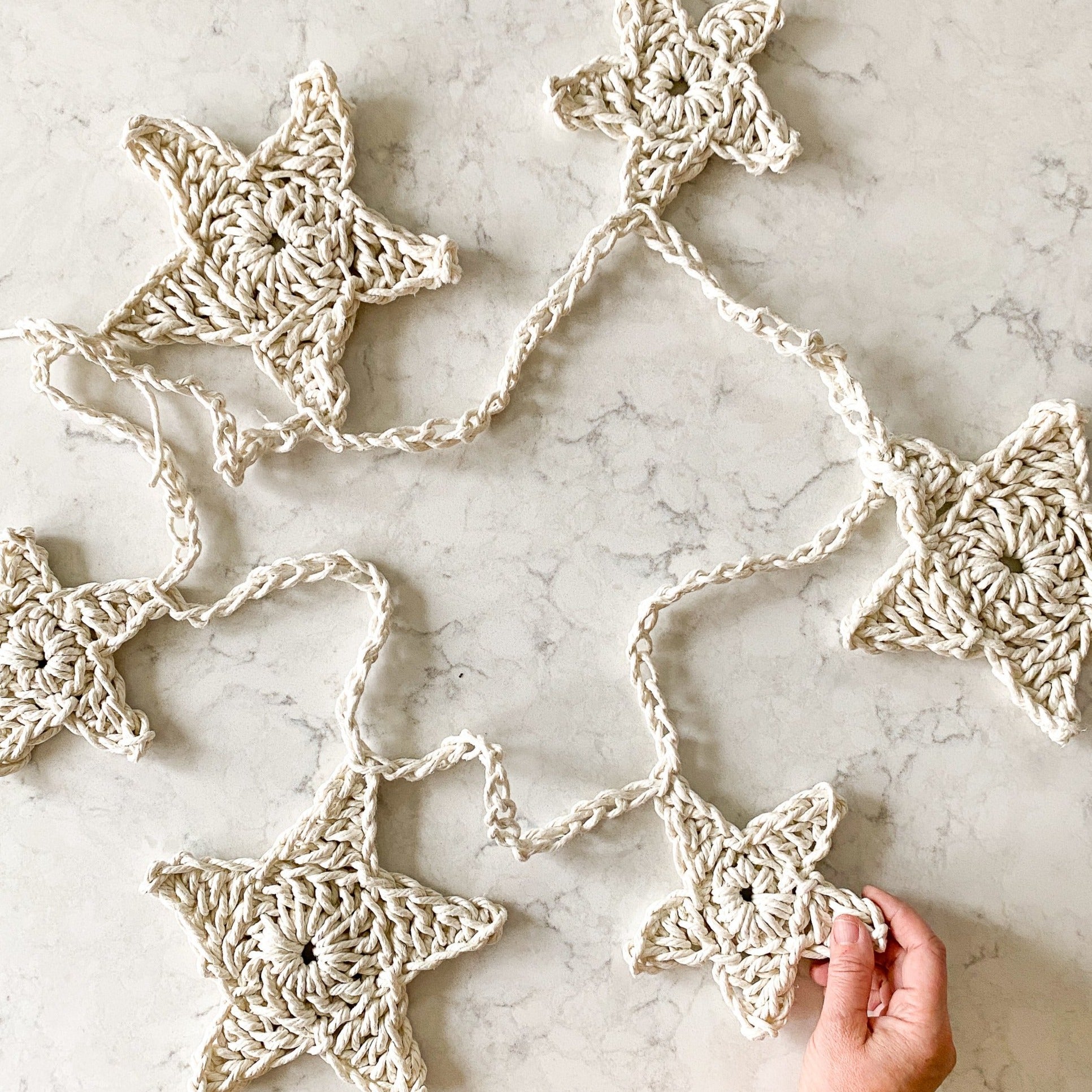 Giant Crochet Star Garland Pattern