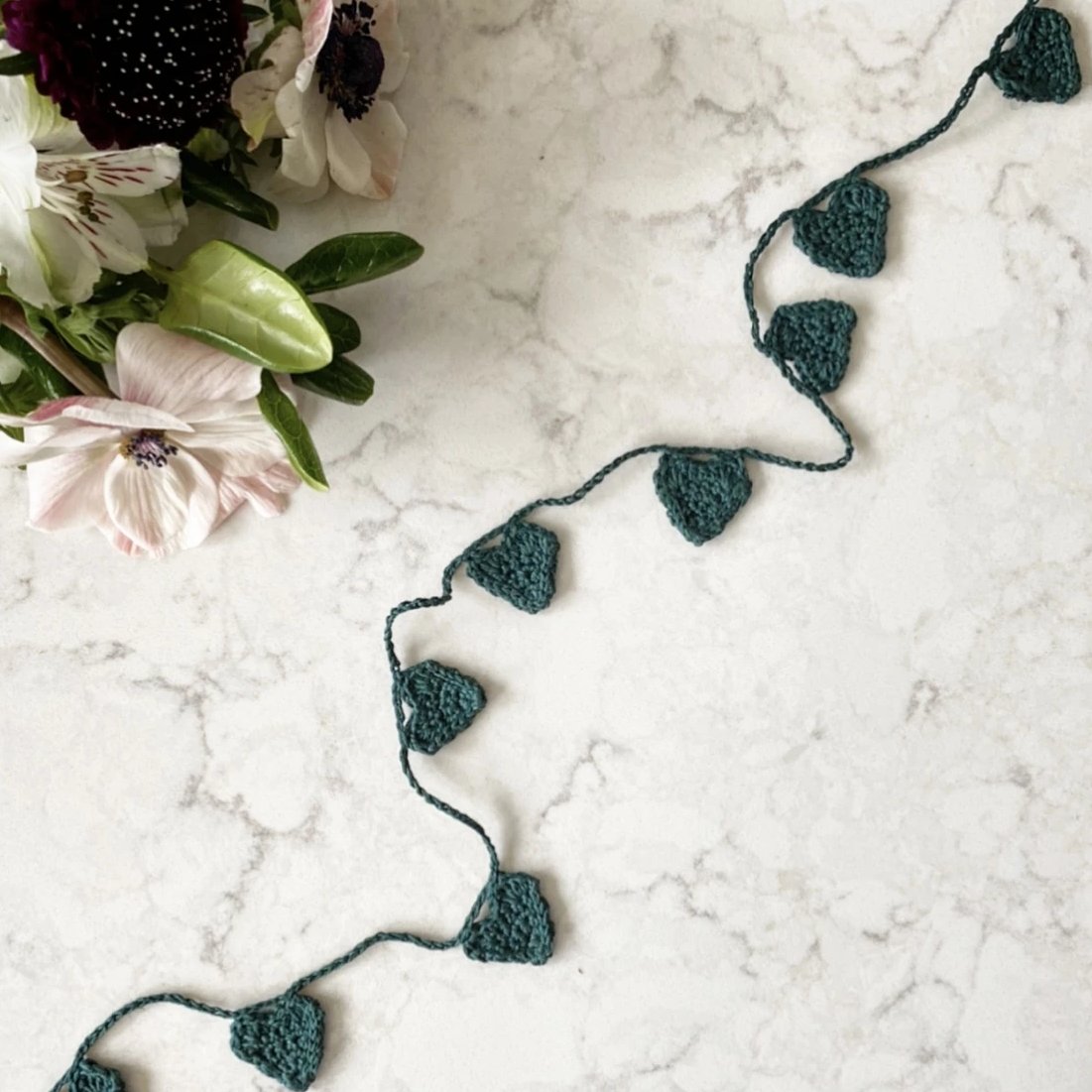 Tiny Crochet Heart Garland Pattern