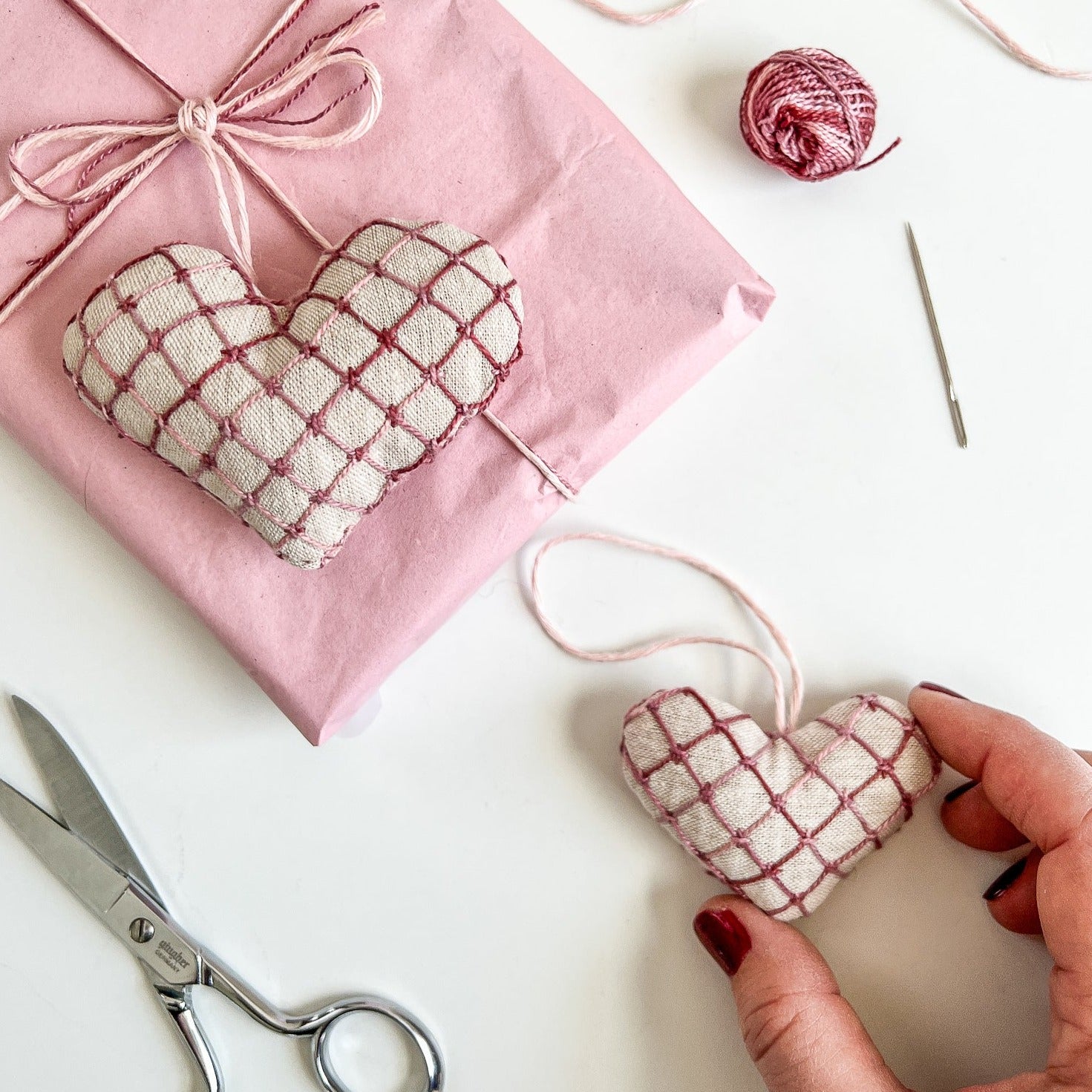 Jane Embroidered Hearts Kit