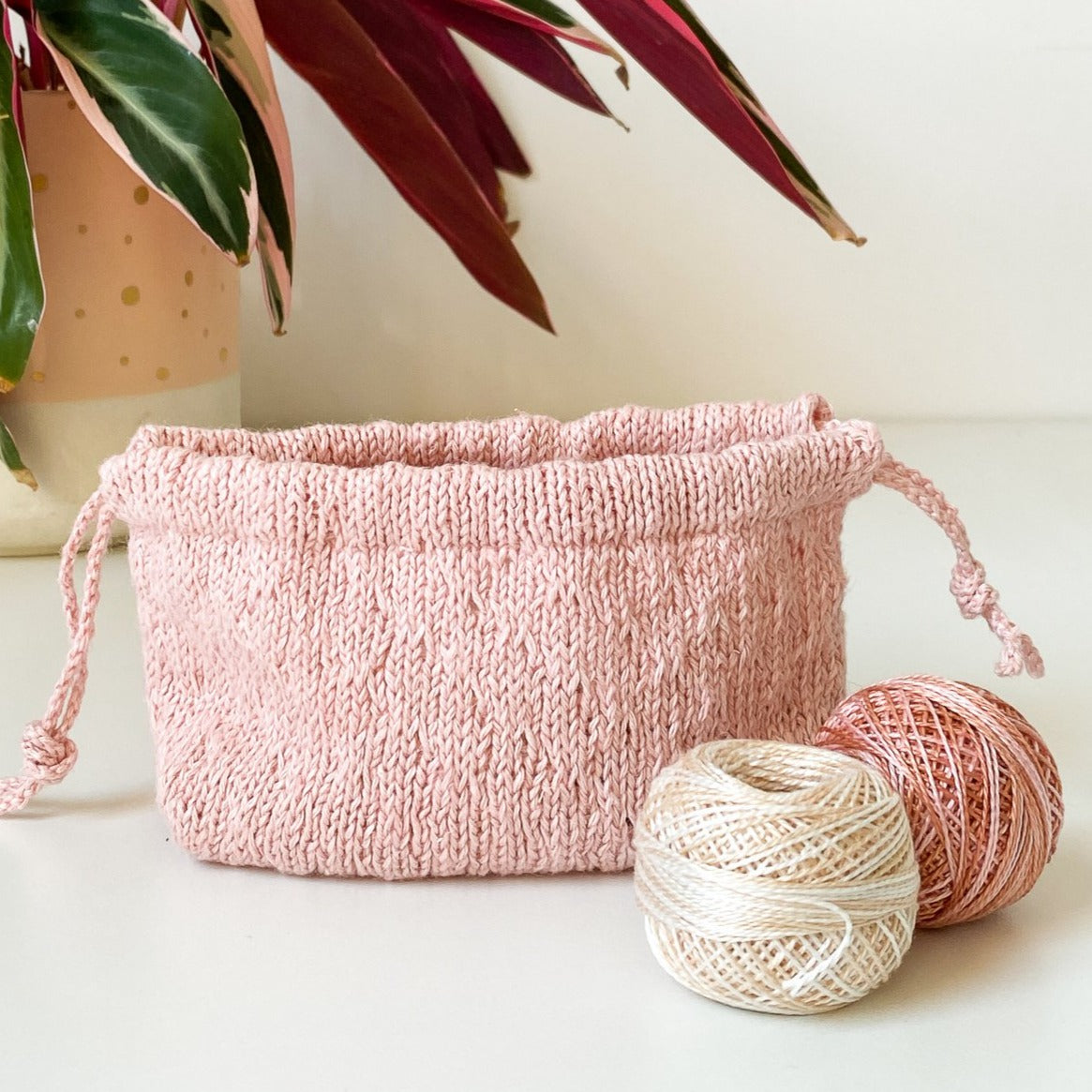 Mini Trellis Stitch Drawstring Bag Kit