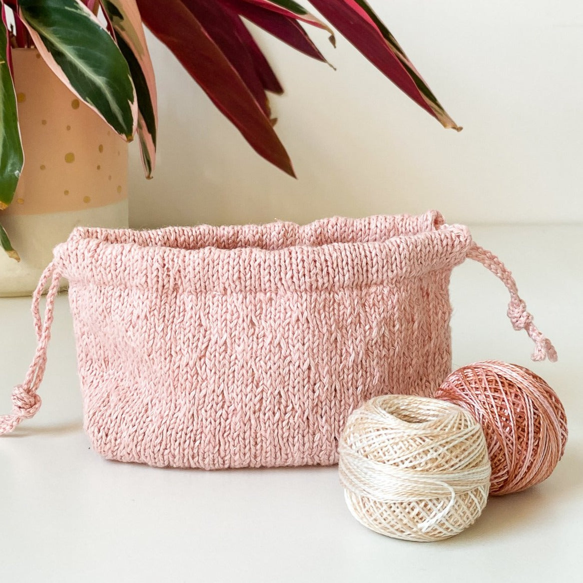 Mini Trellis Drawstring Bag Knit Kit