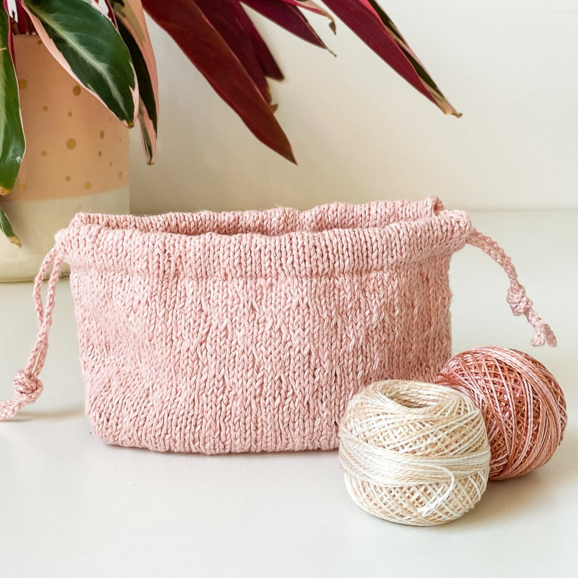 Trellis Stitch Drawstring Bag Pattern - Mini and Regular