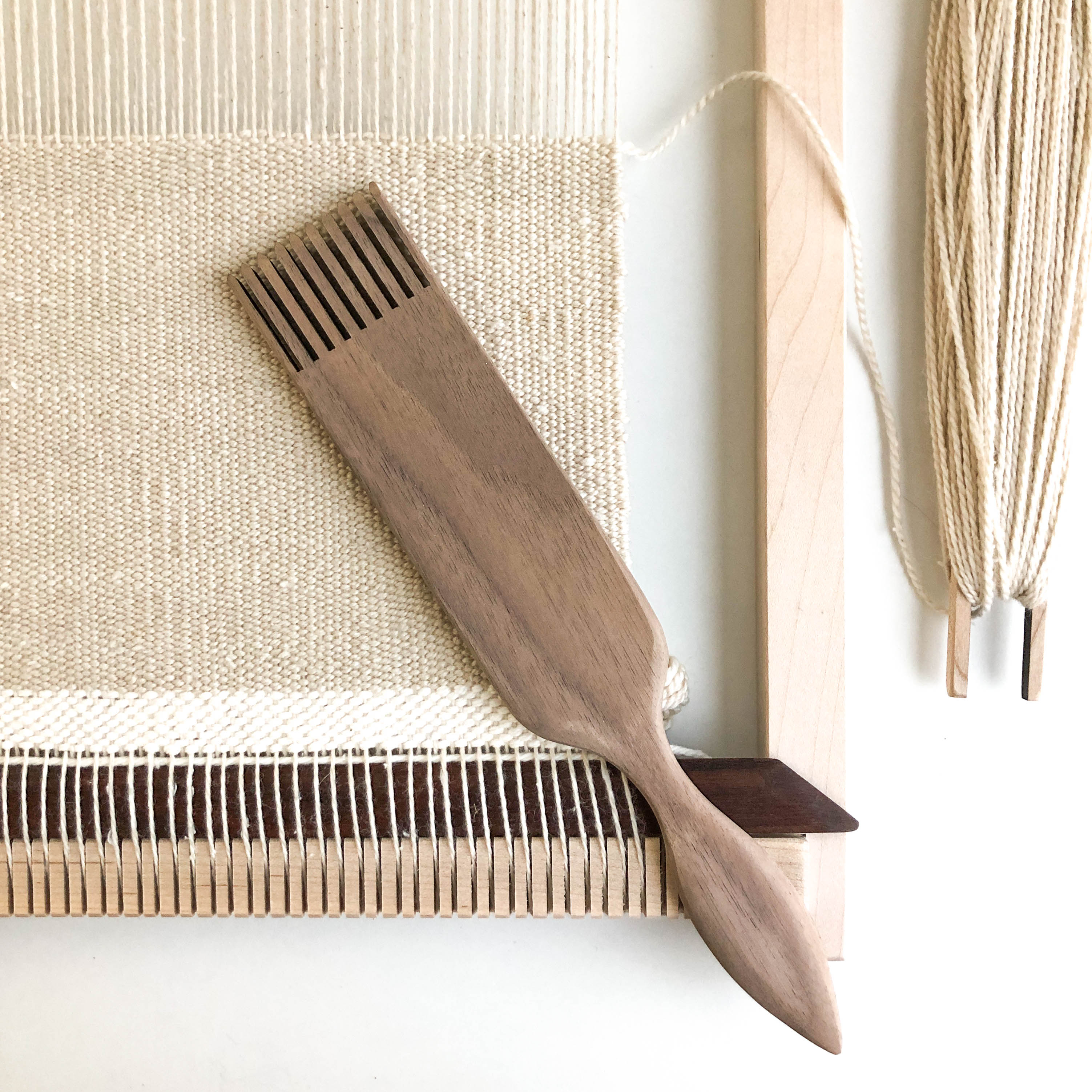 Flax & Twine 4" Comb / Beater in Walnut or Maple