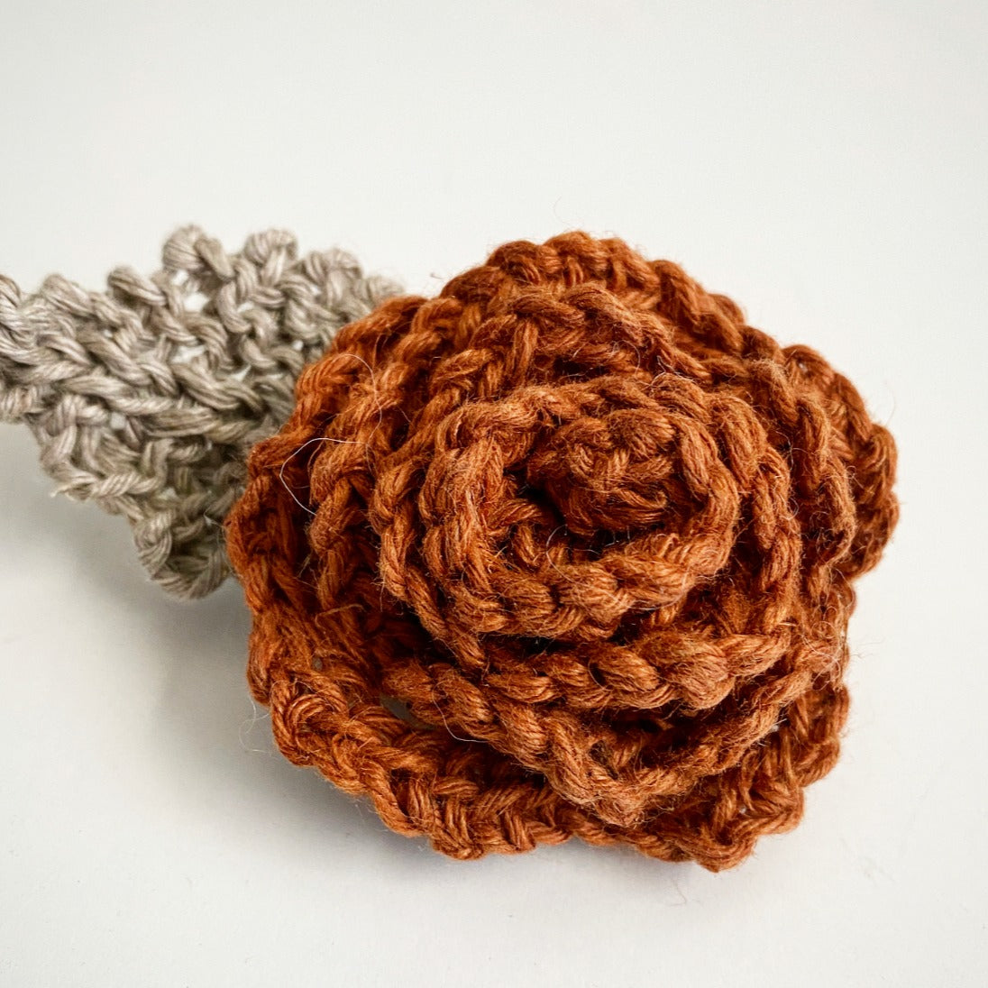 Knit Rose & Leaf Pattern & VIDEO