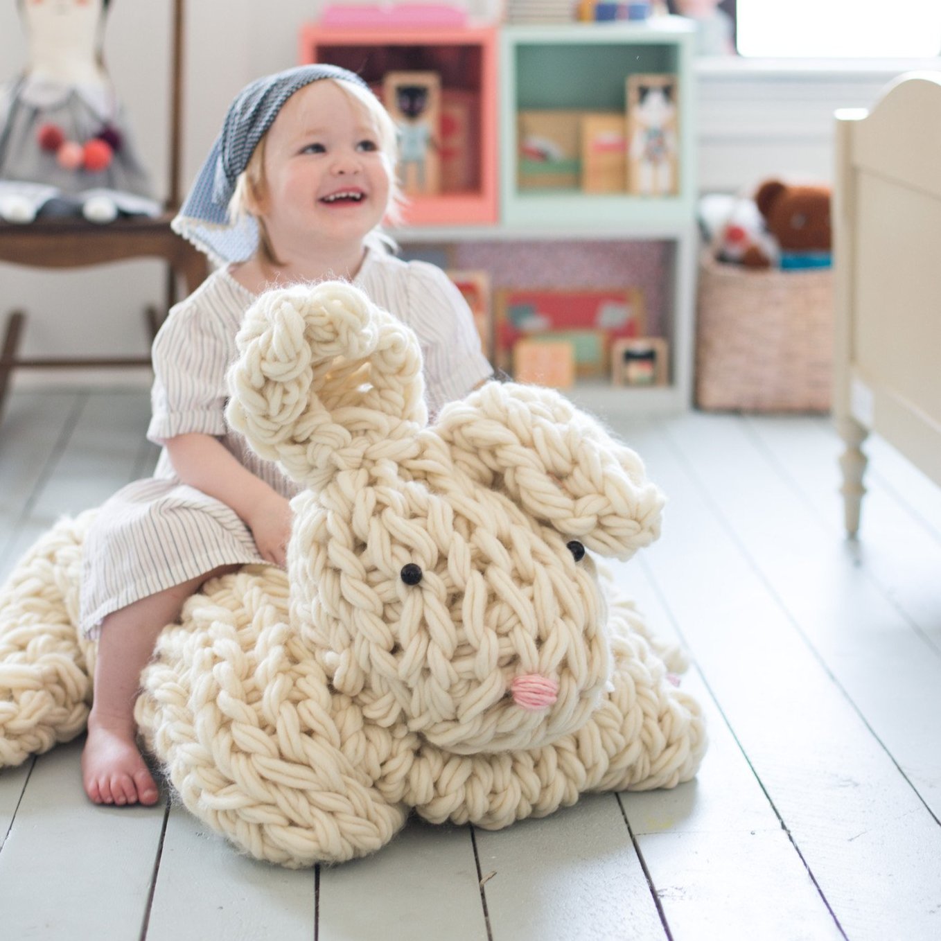 Giant Arm Knit Bunny Pattern & Video